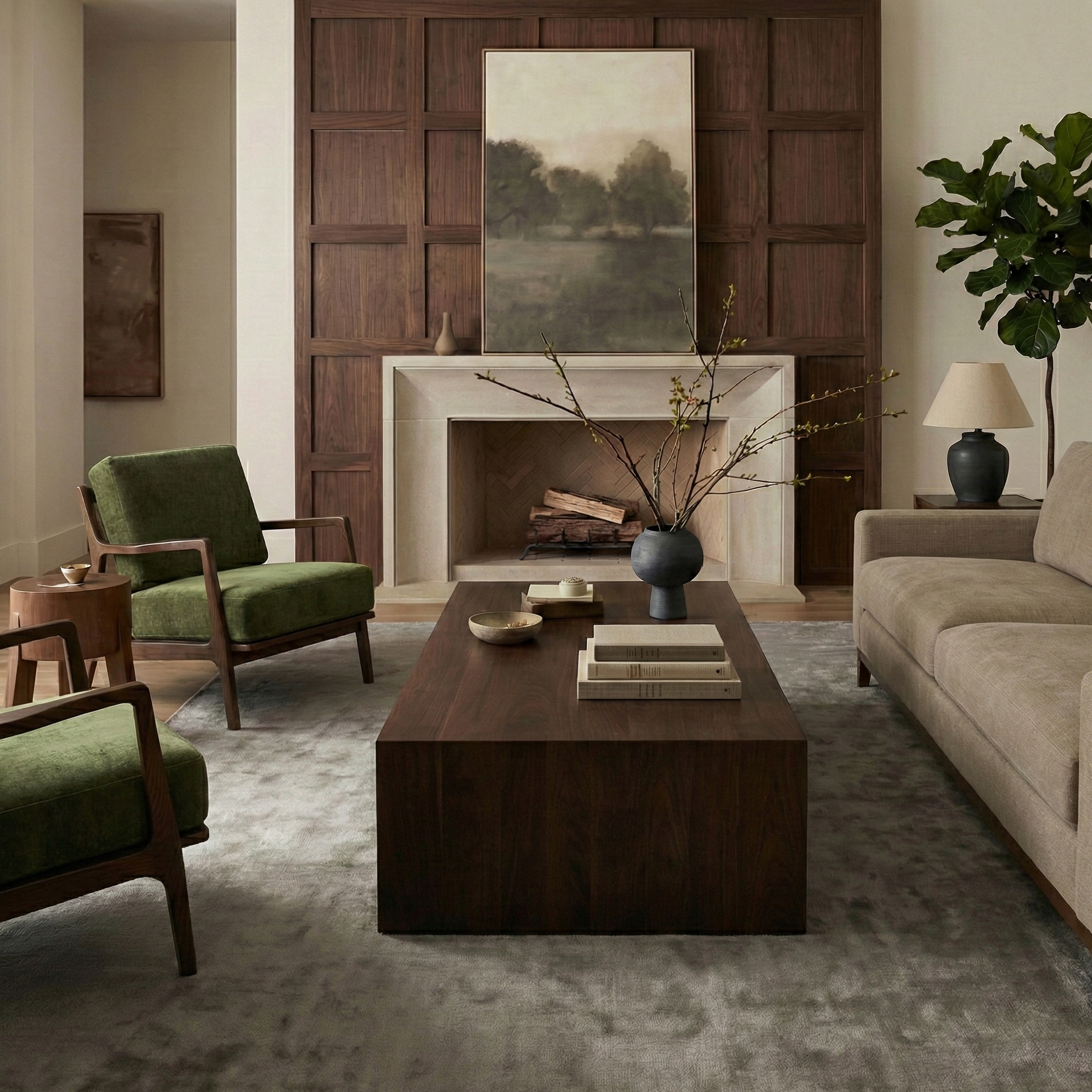 Fauteuil lounge | Vert vieilli