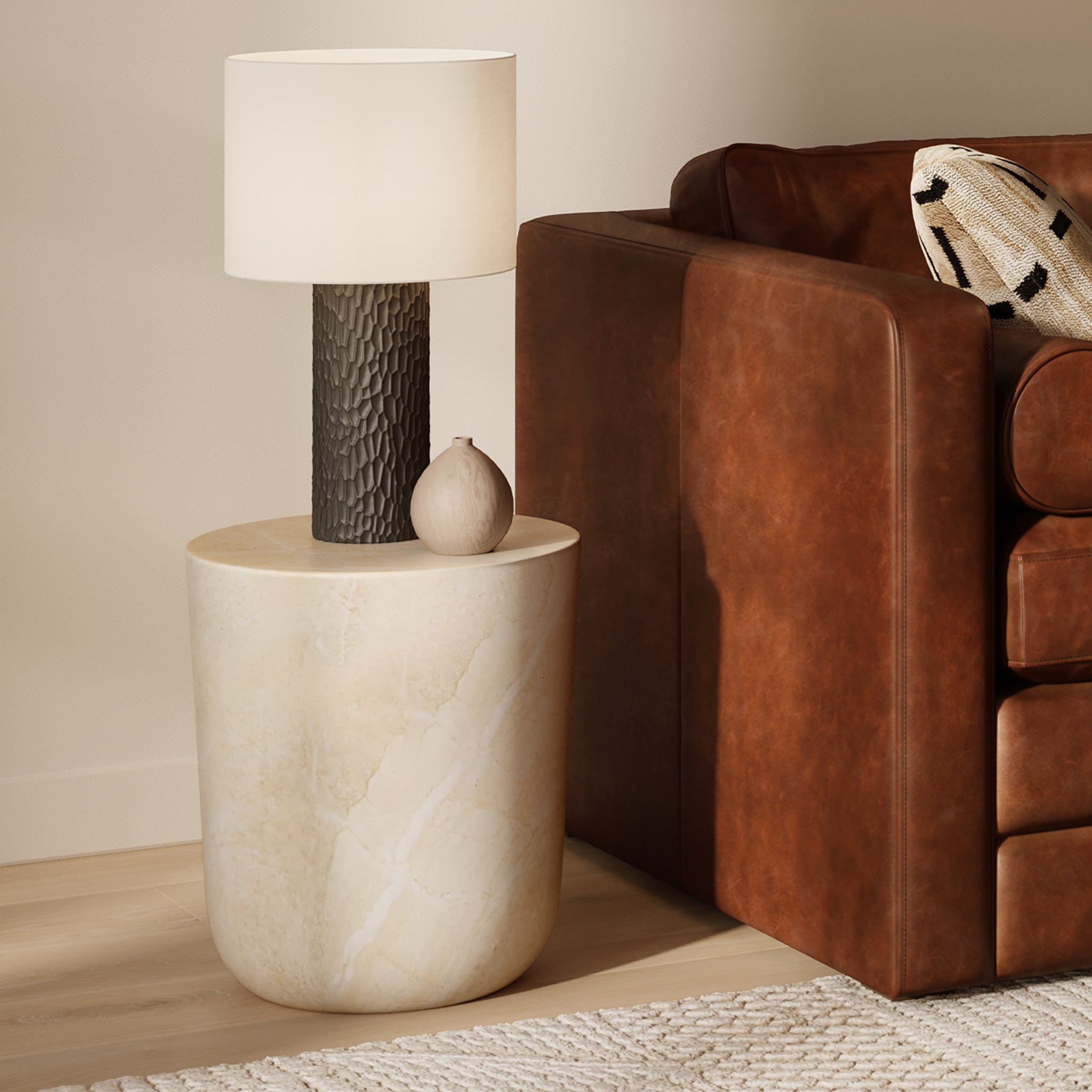 Table d'appoint | Blanc sablé