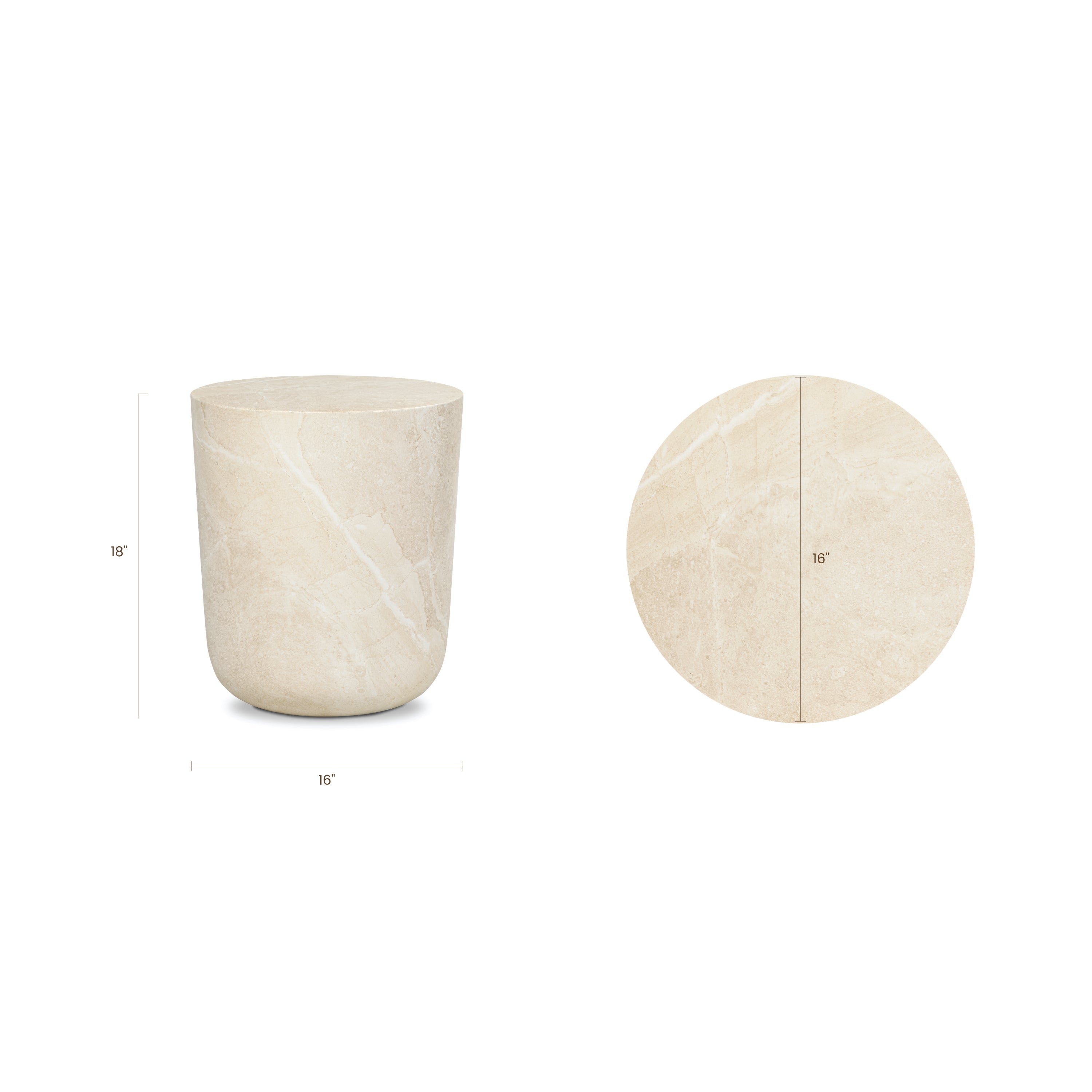 Table d'appoint | Blanc sablé