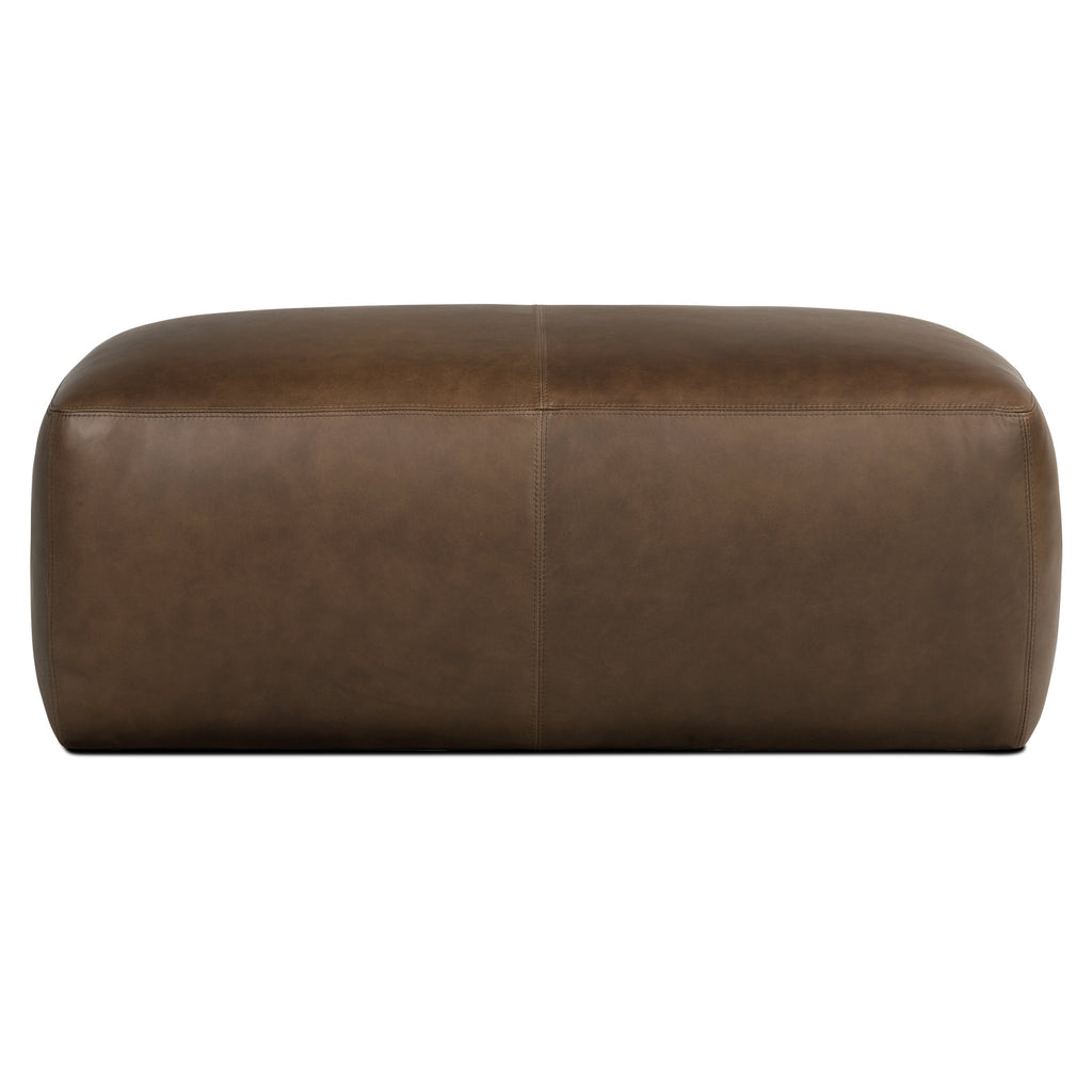 Ottoman en cuir | Marron cacao