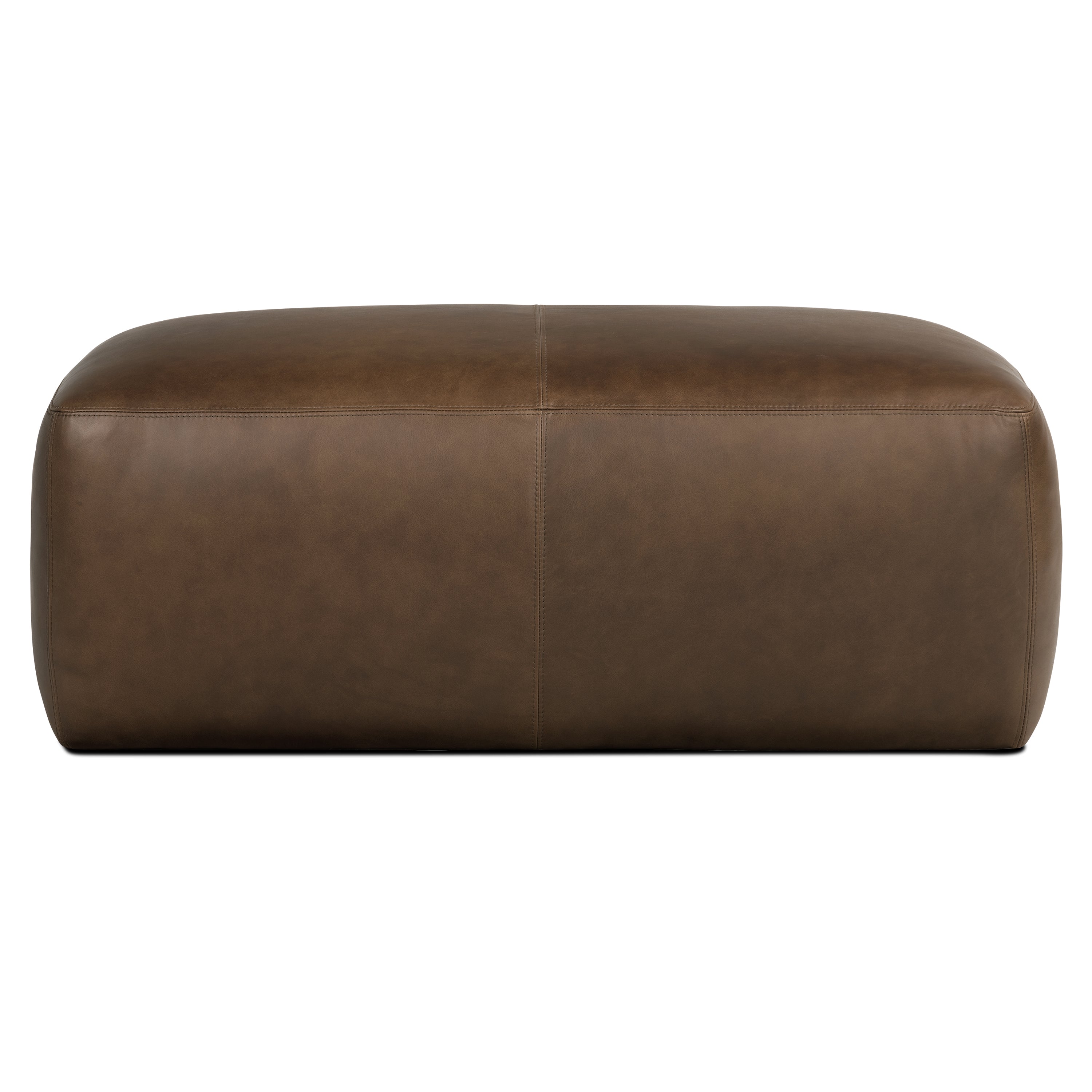 Ottoman en cuir | Marron cacao
