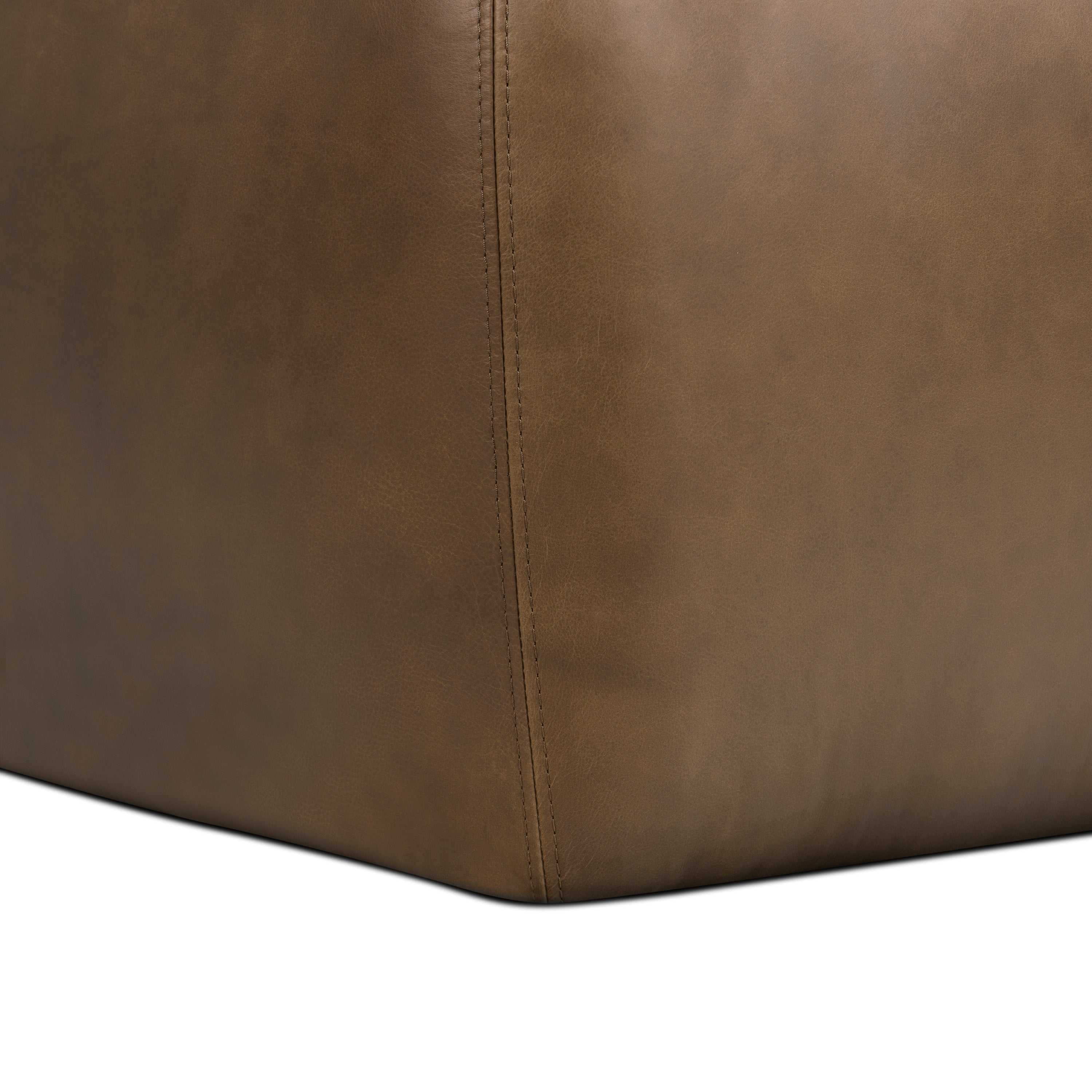 Ottoman en cuir | Marron cacao