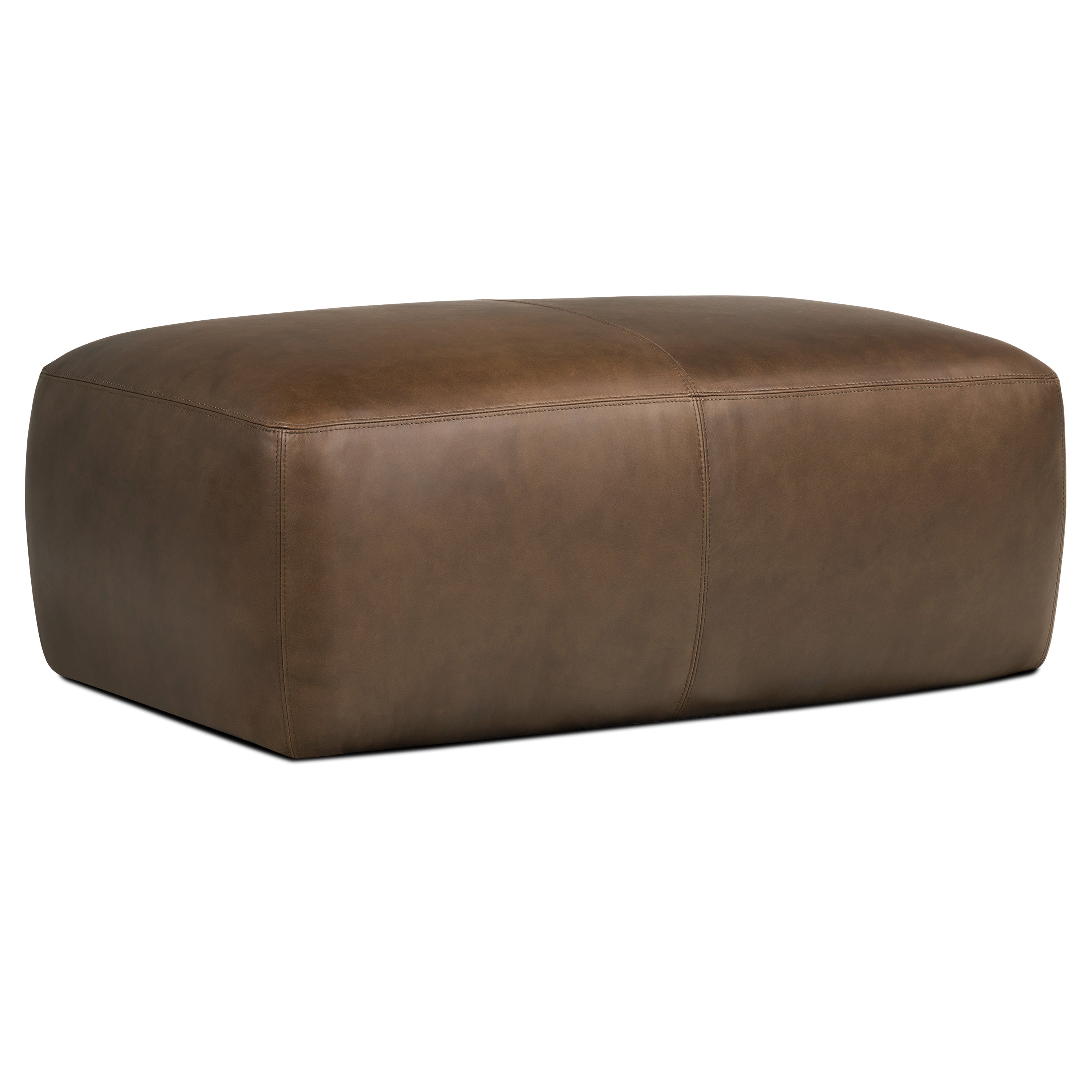 Ottoman en cuir | Marron cacao