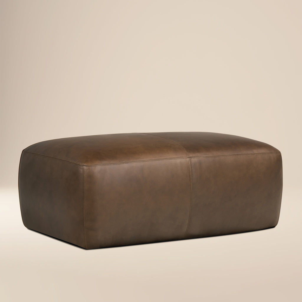 Ottoman en cuir | Marron cacao