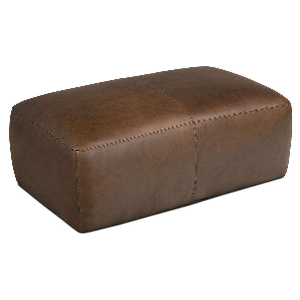 Ottoman en cuir | Marron cacao