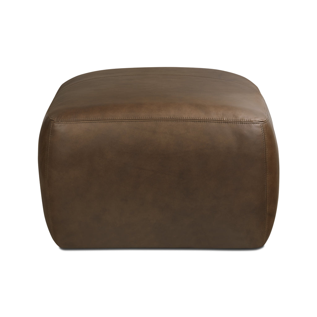 Ottoman en cuir | Marron cacao