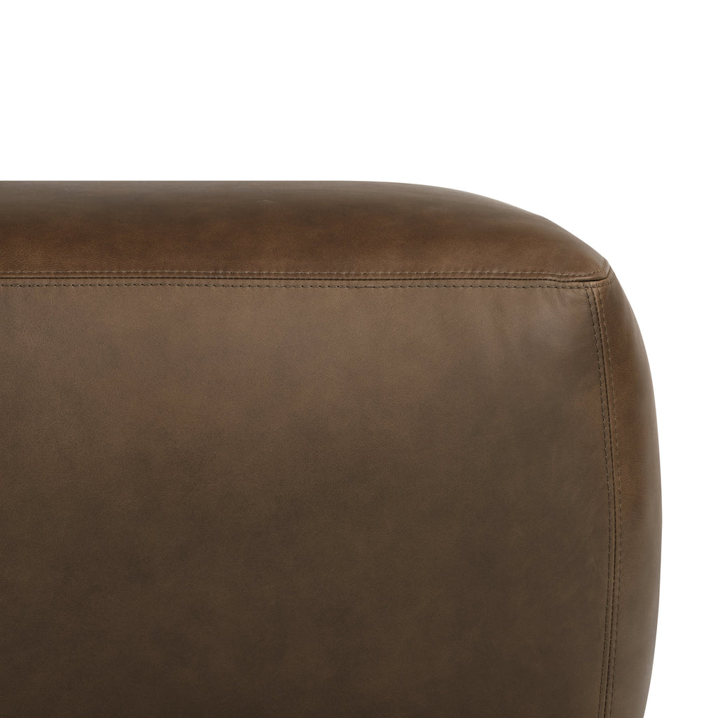 Ottoman en cuir | Marron cacao