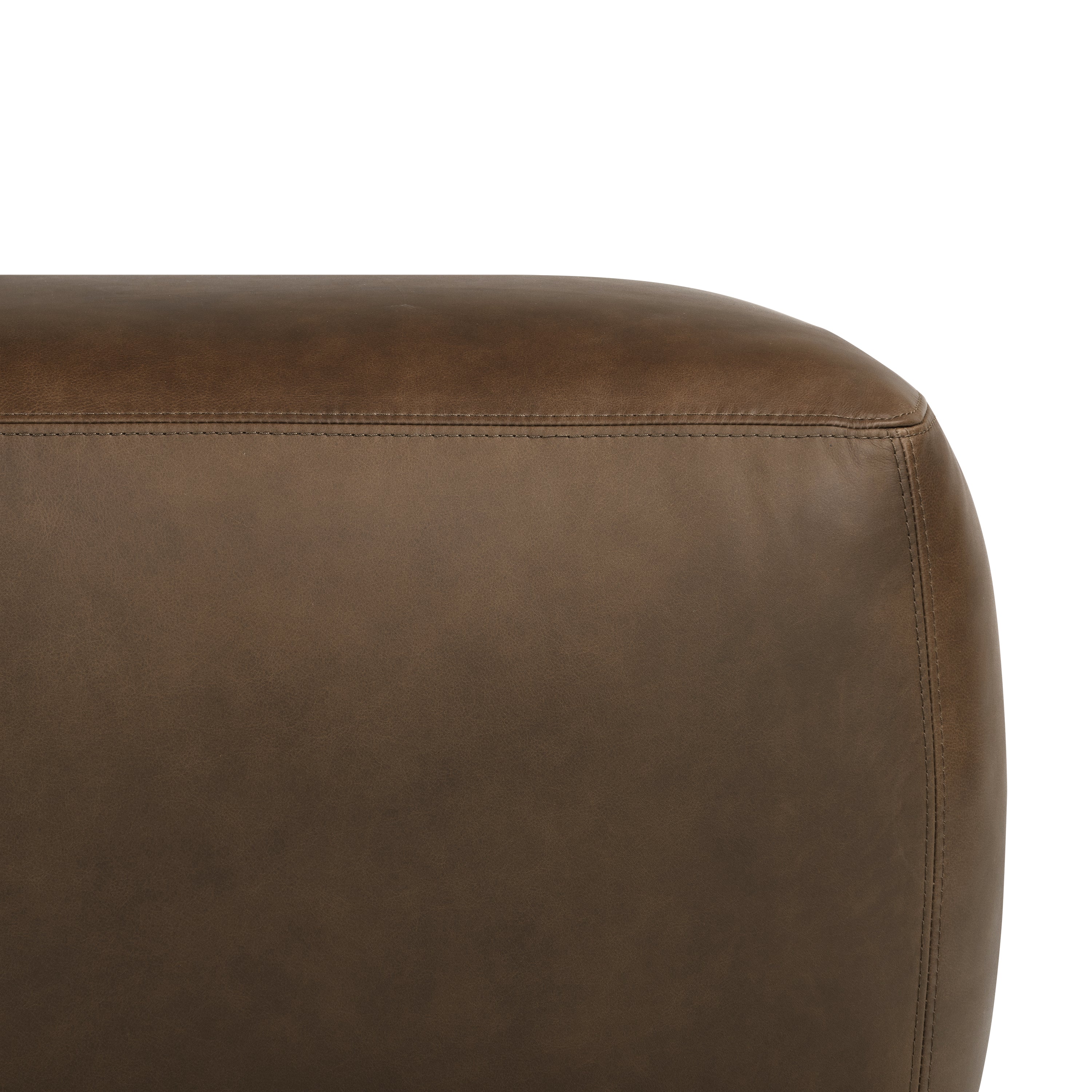 Ottoman en cuir | Marron cacao