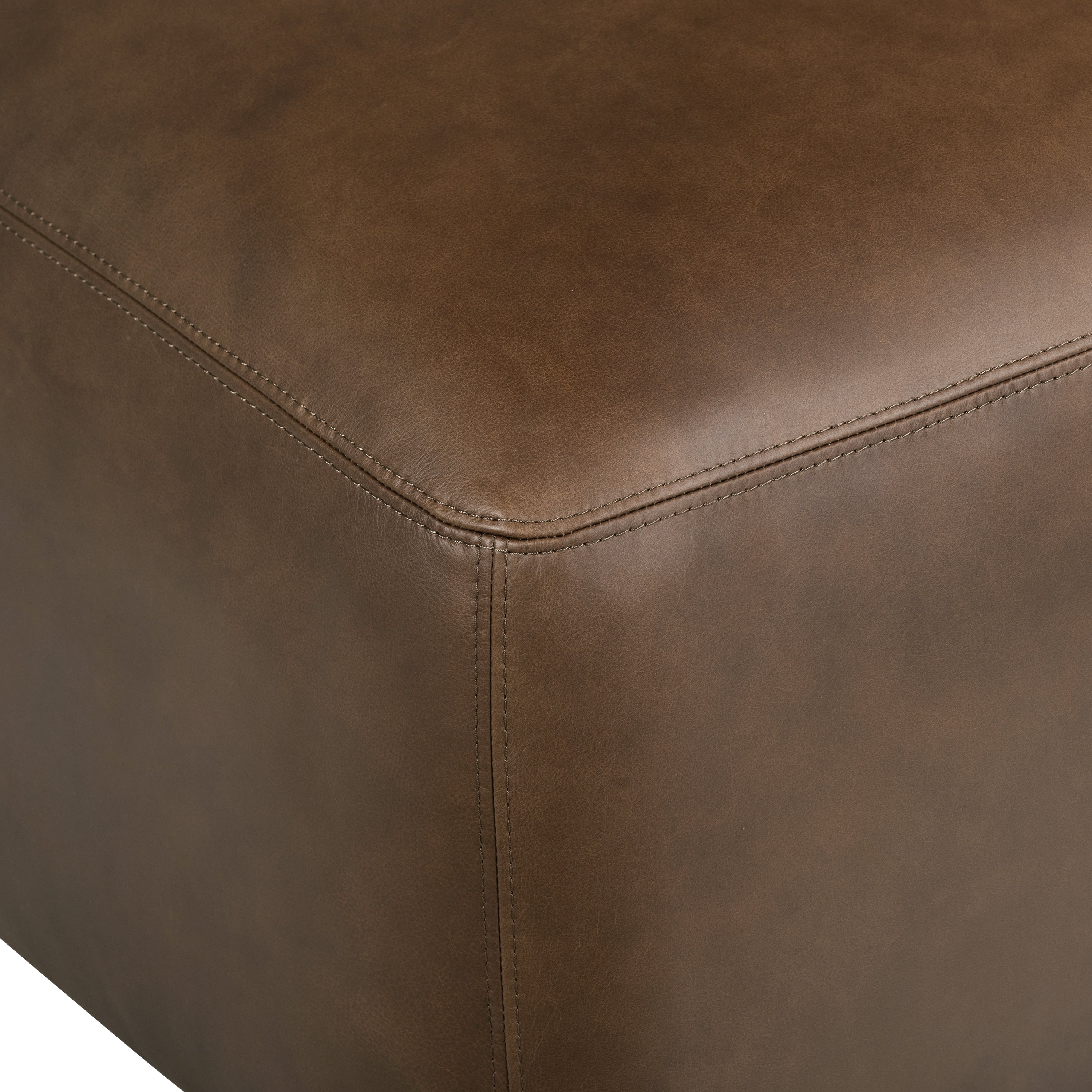 Ottoman en cuir | Marron cacao