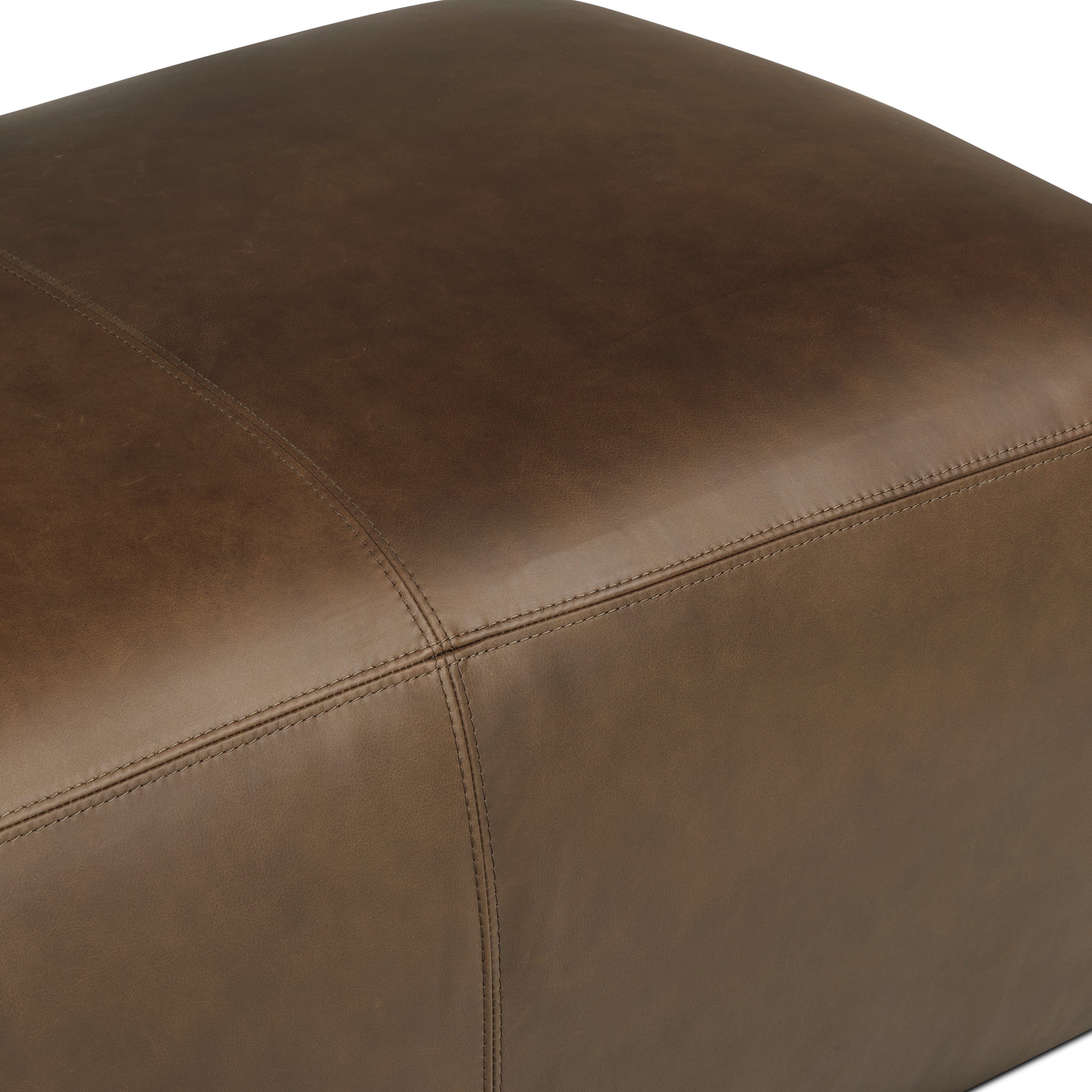Ottoman en cuir | Marron cacao