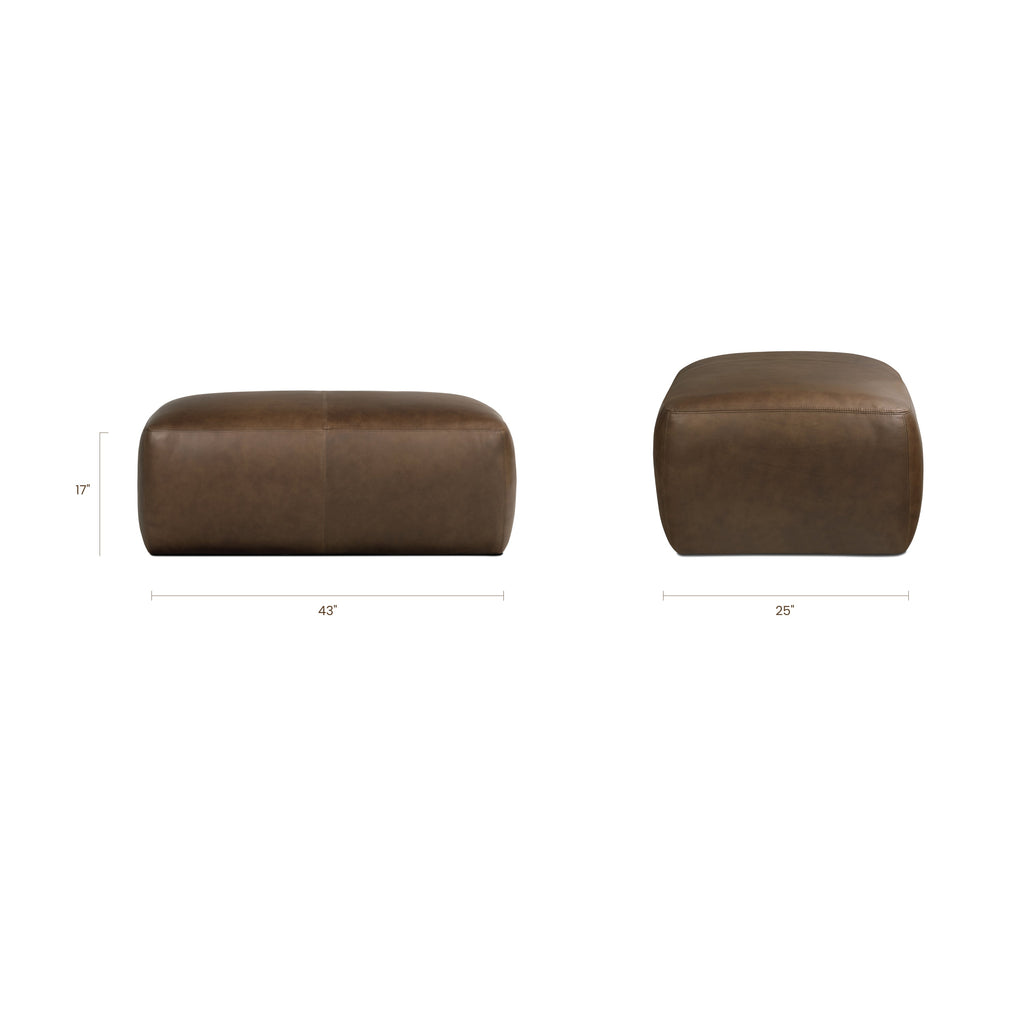 Ottoman en cuir | Marron cacao