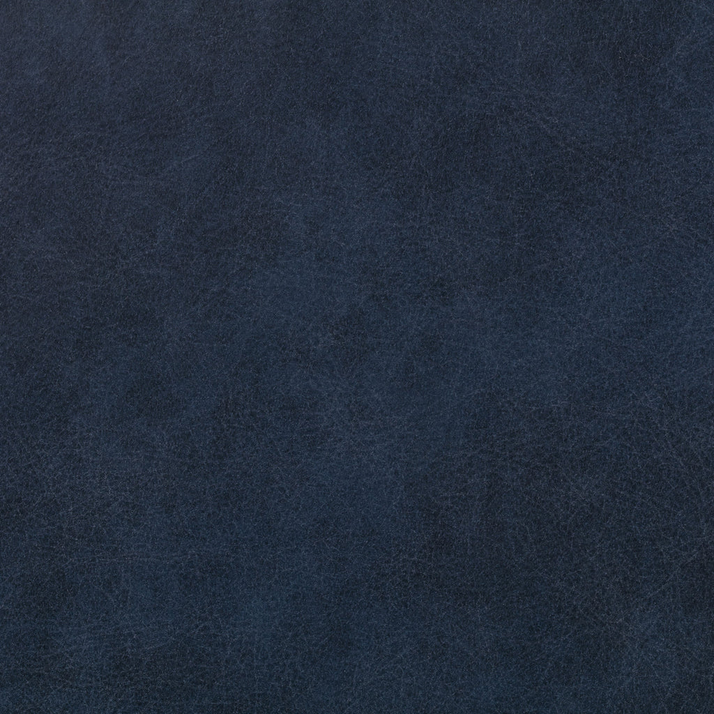 Pouf en cuir | Bleu nuit