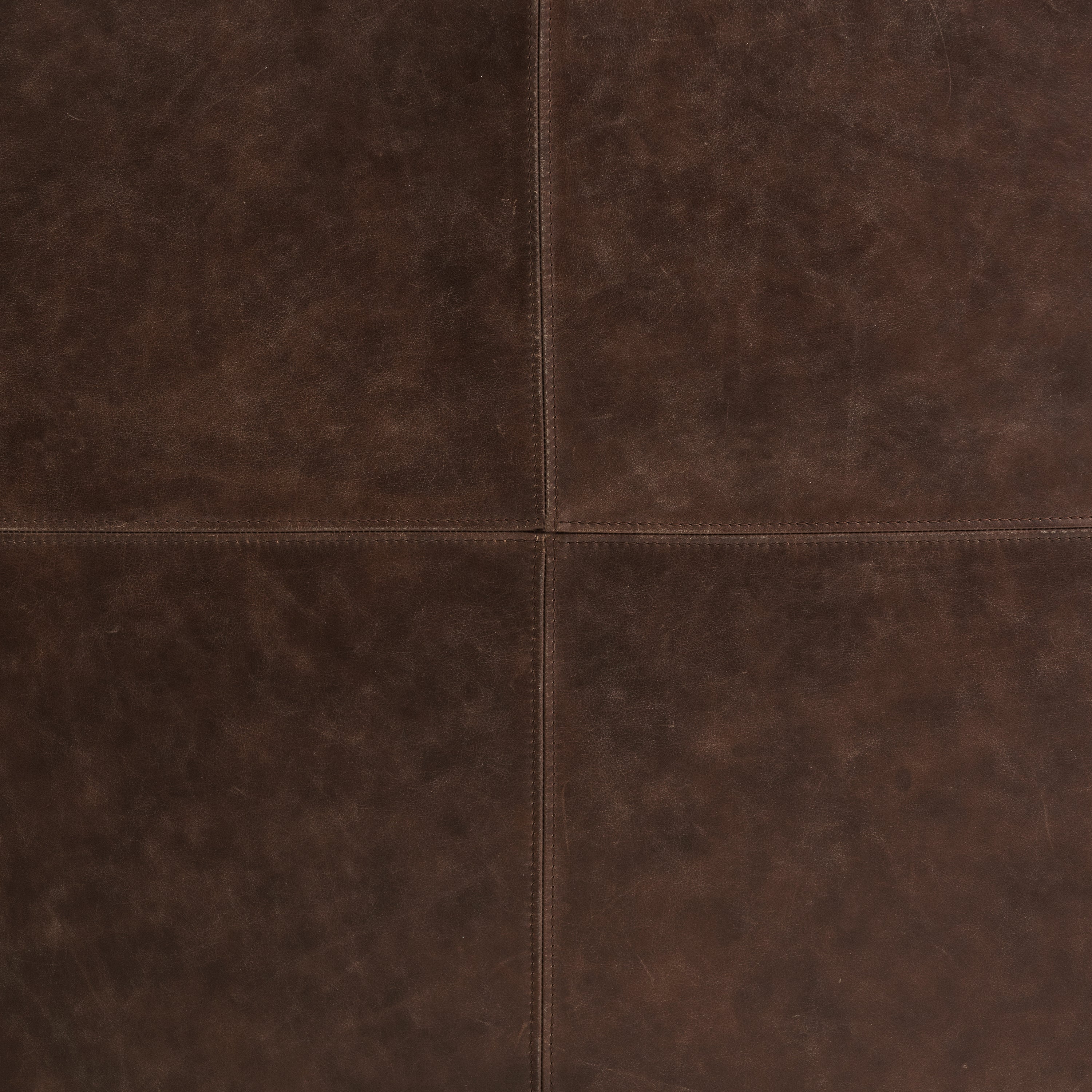 Pouf en cuir | Marron chocolat