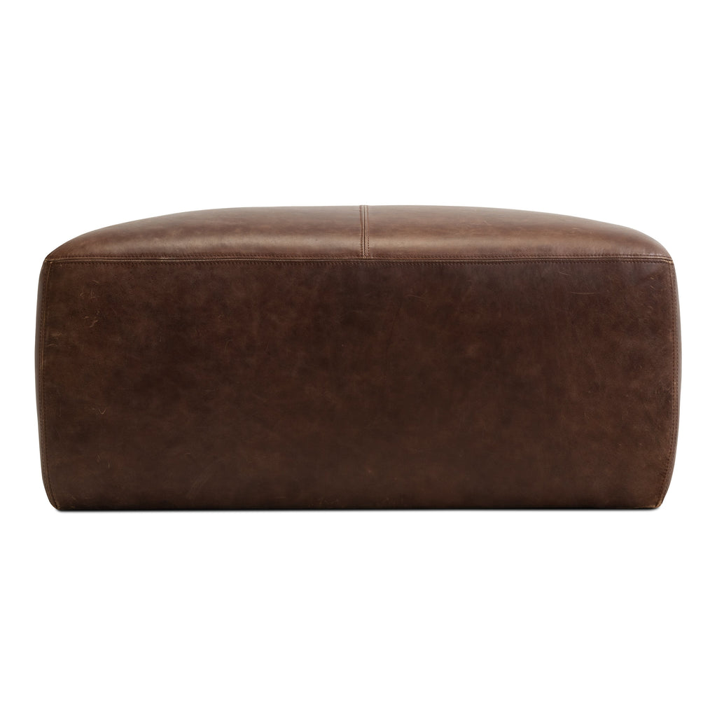 Pouf en cuir | Marron chocolat