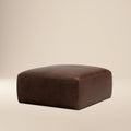 Pouf en cuir | Marron chocolat