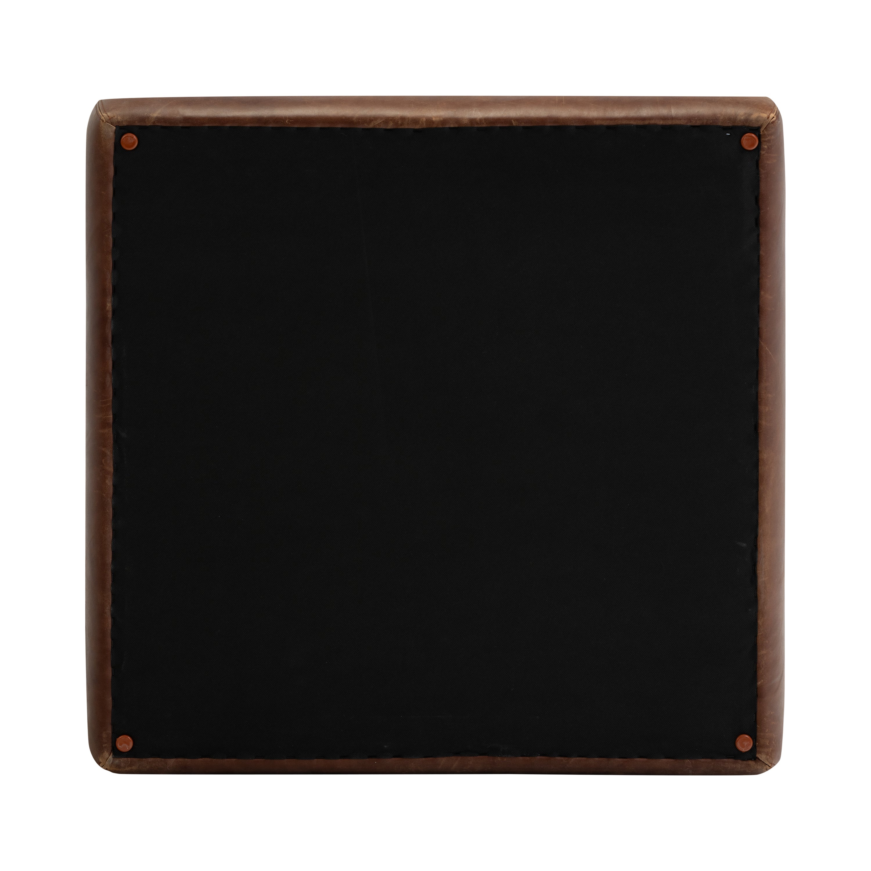 Pouf en cuir | Marron chocolat