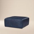 Ottoman en cuir | Bleu nuit