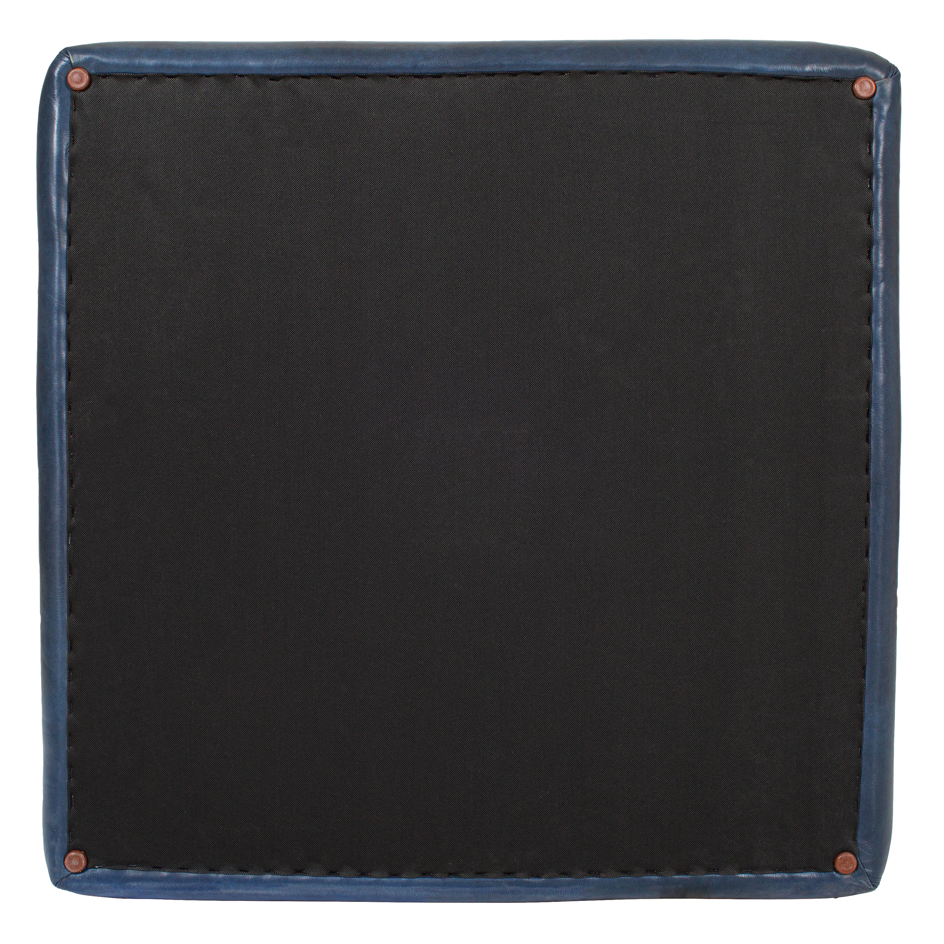 Ottoman en cuir | Bleu nuit