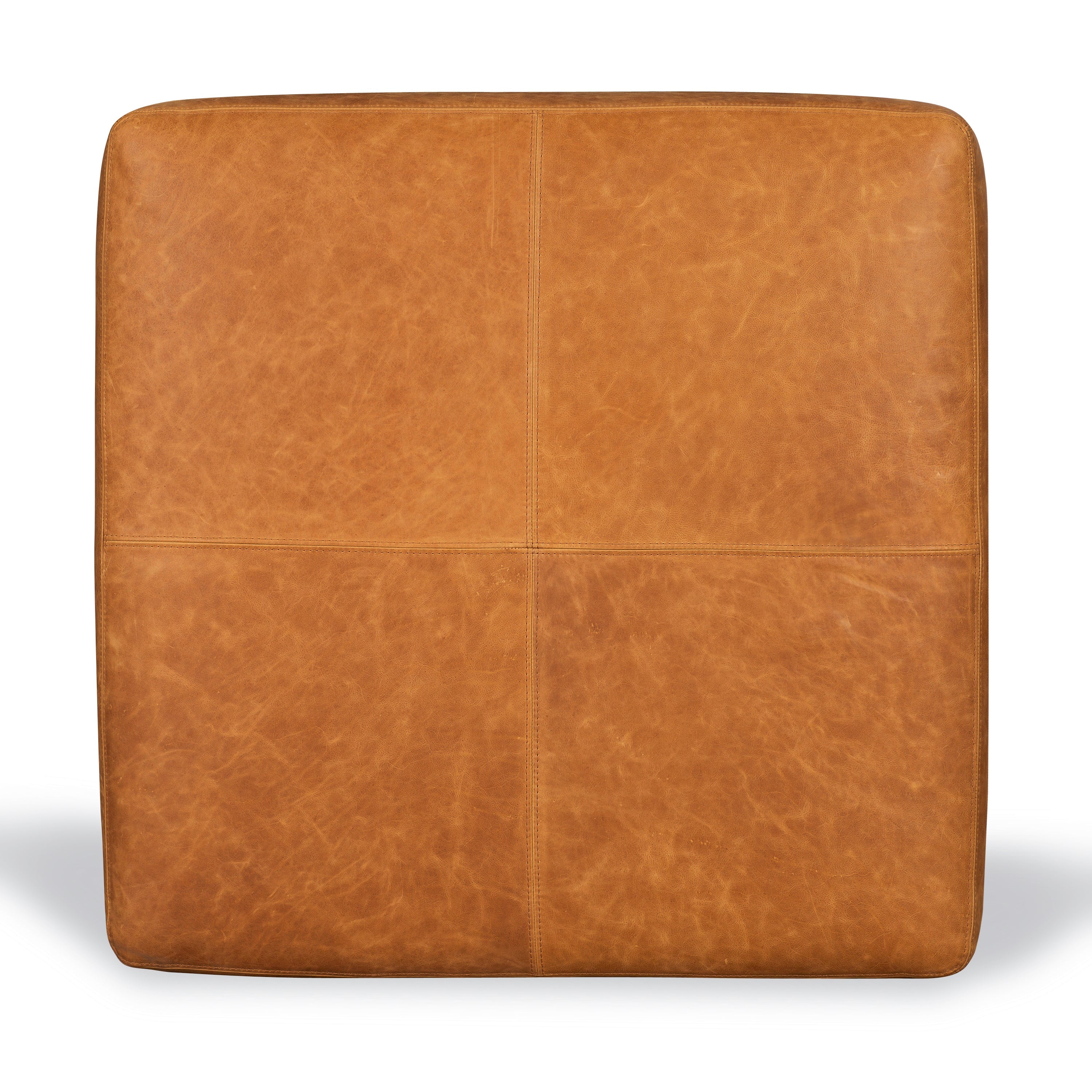 Pouffe en cuir | Tannage cognac