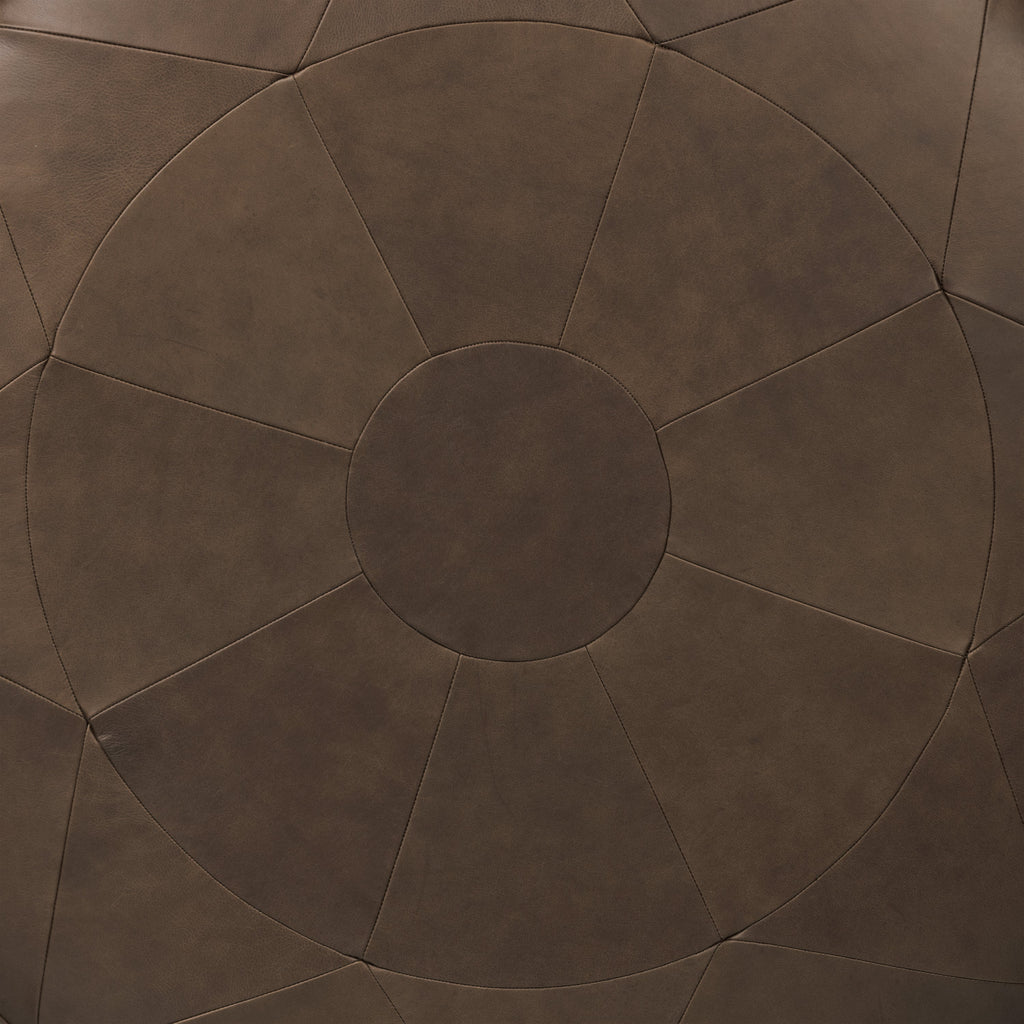 Pouffe en cuir | Marron cacao