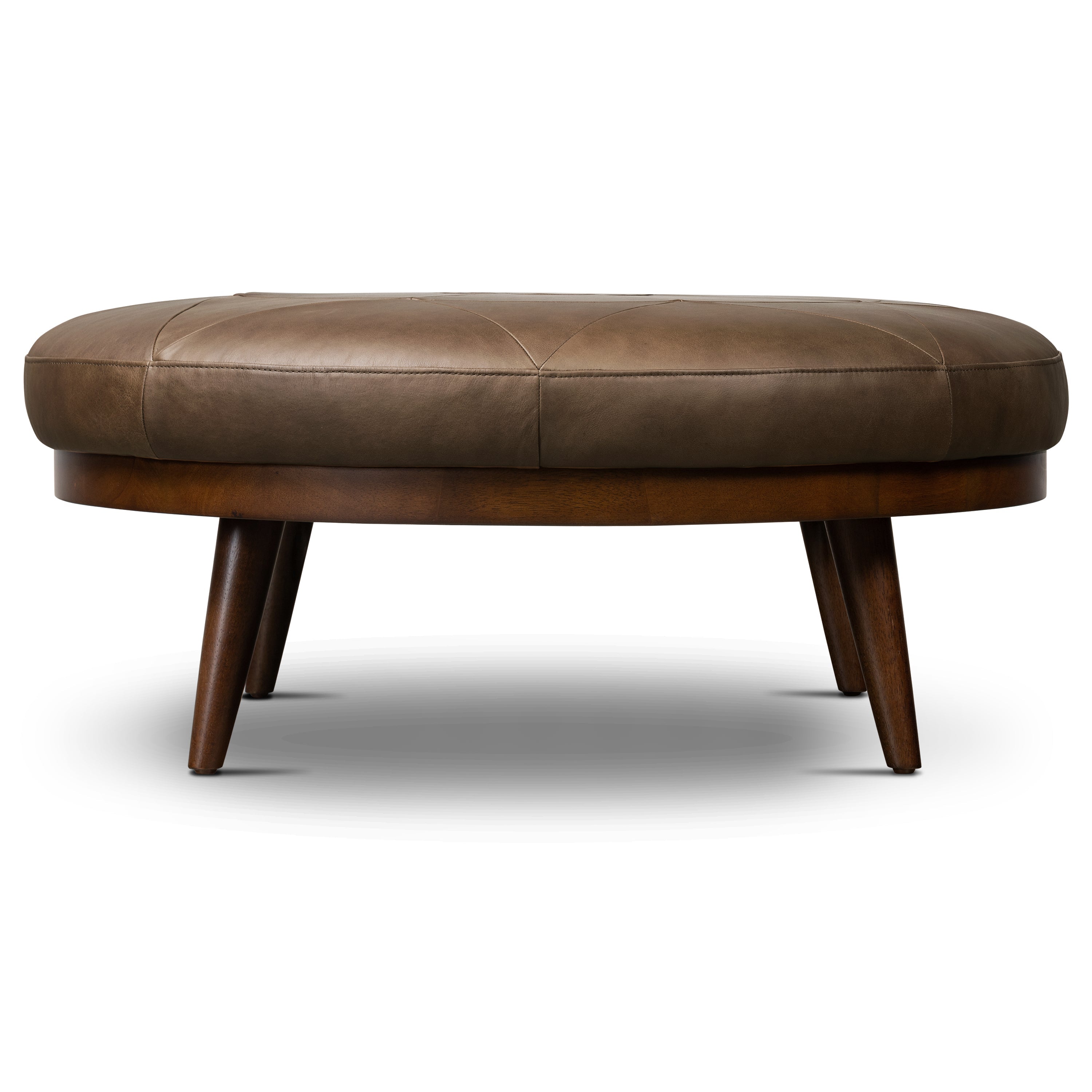 Pouffe en cuir | Marron cacao