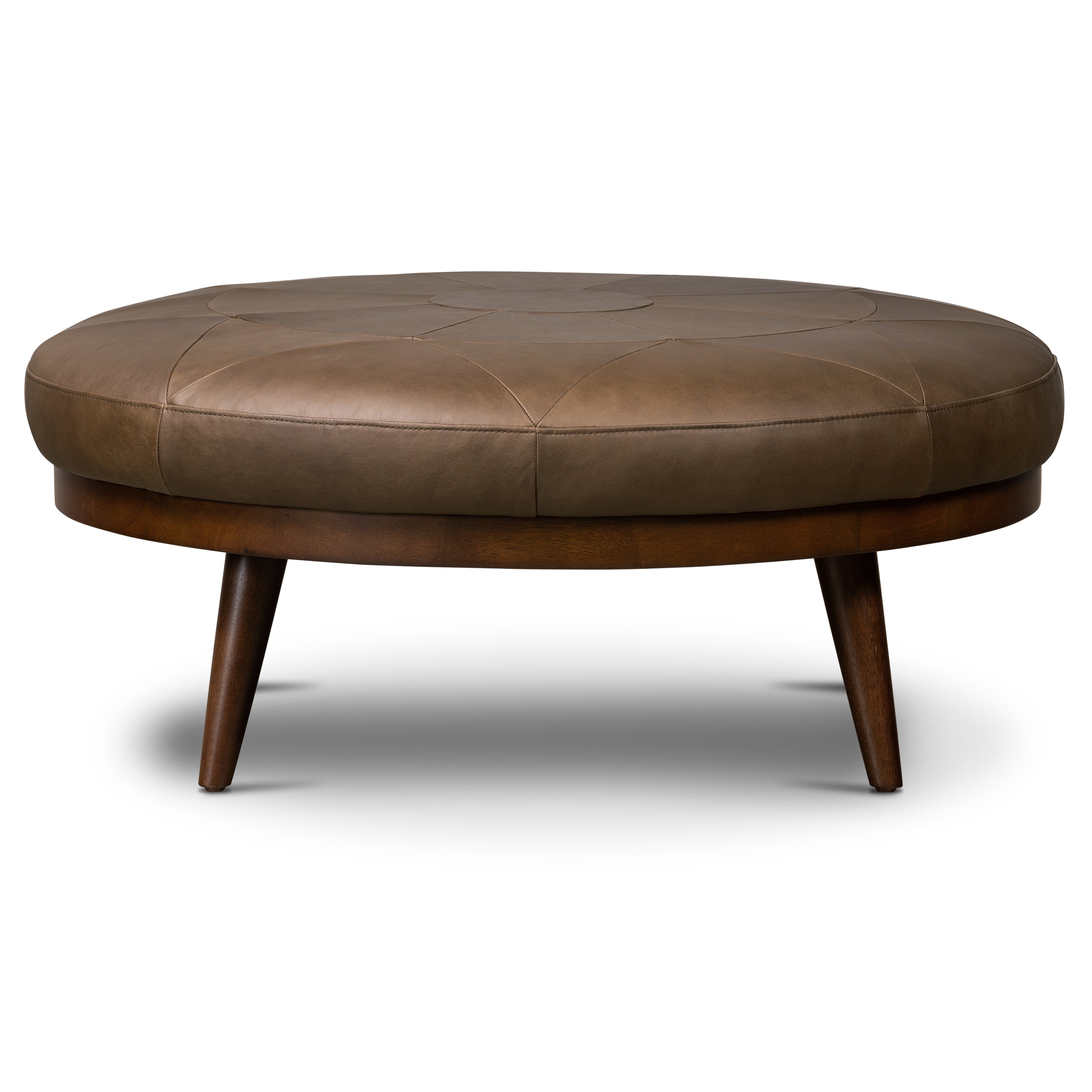 Pouffe en cuir | Marron cacao