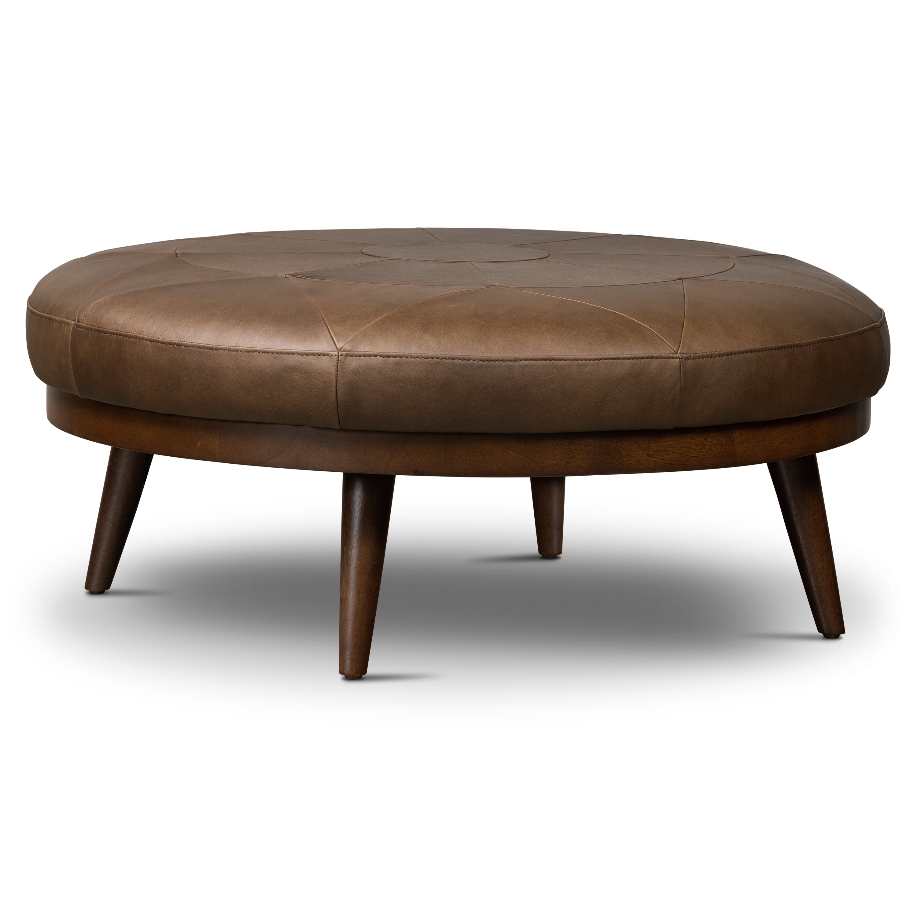 Pouffe en cuir | Marron cacao