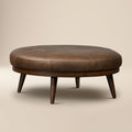 Pouffe en cuir | Marron cacao