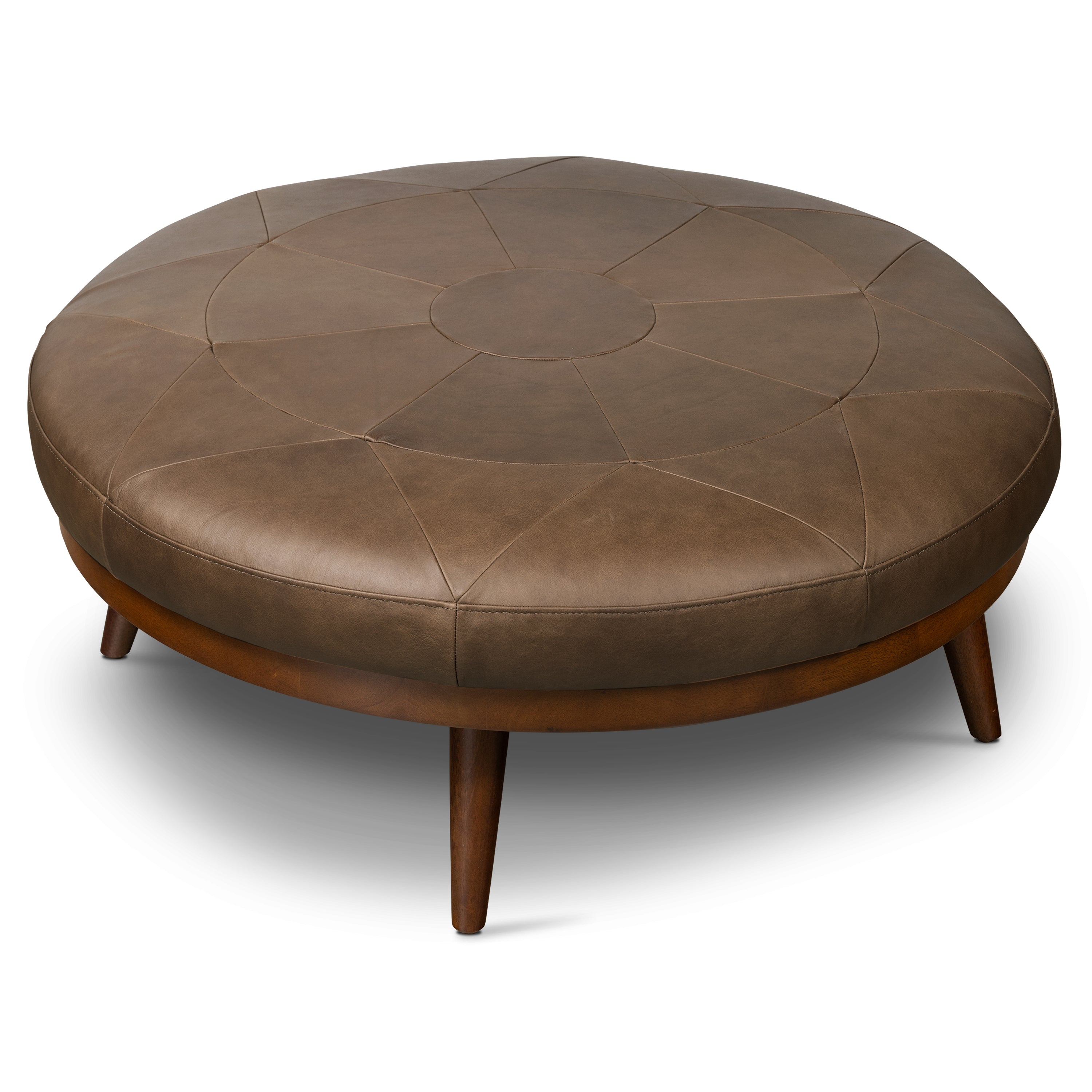 Pouffe en cuir | Marron cacao