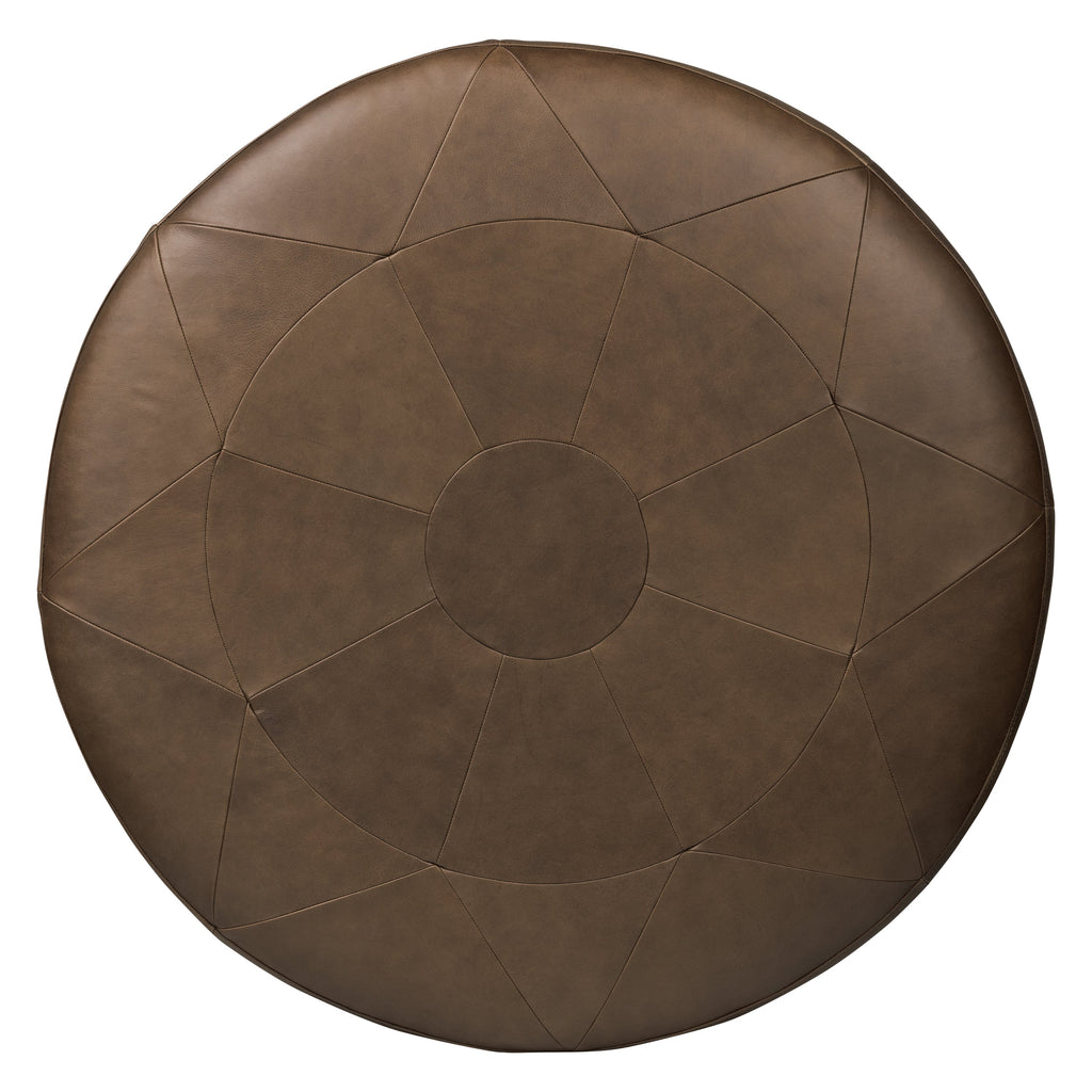 Pouffe en cuir | Marron cacao