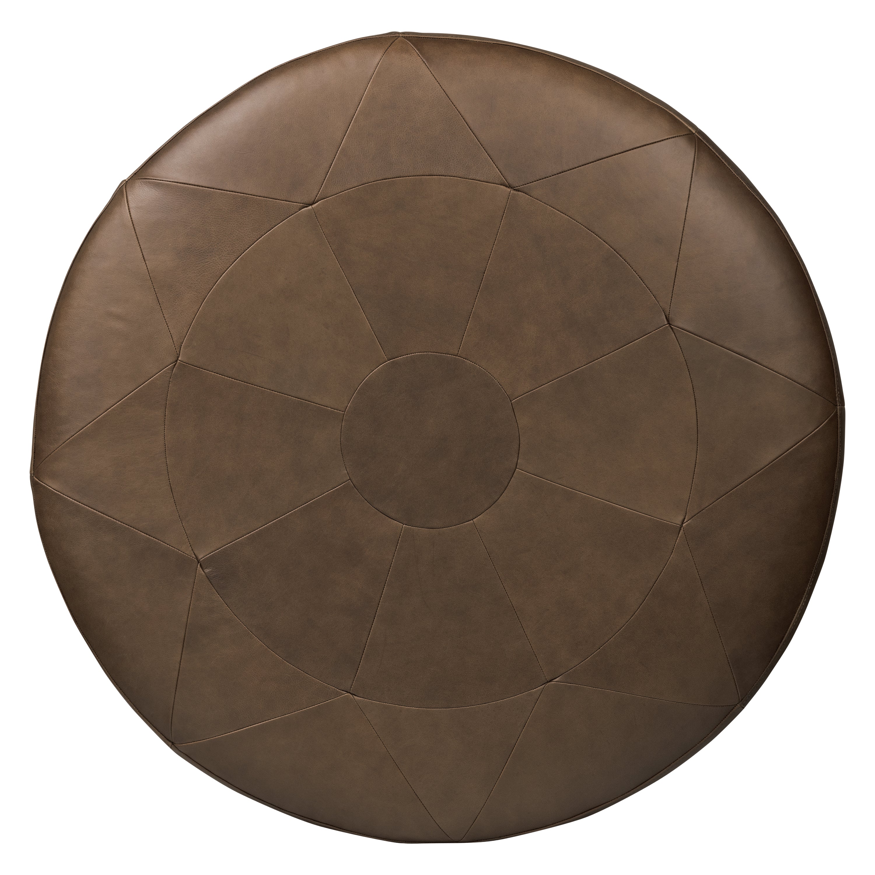 Pouffe en cuir | Marron cacao