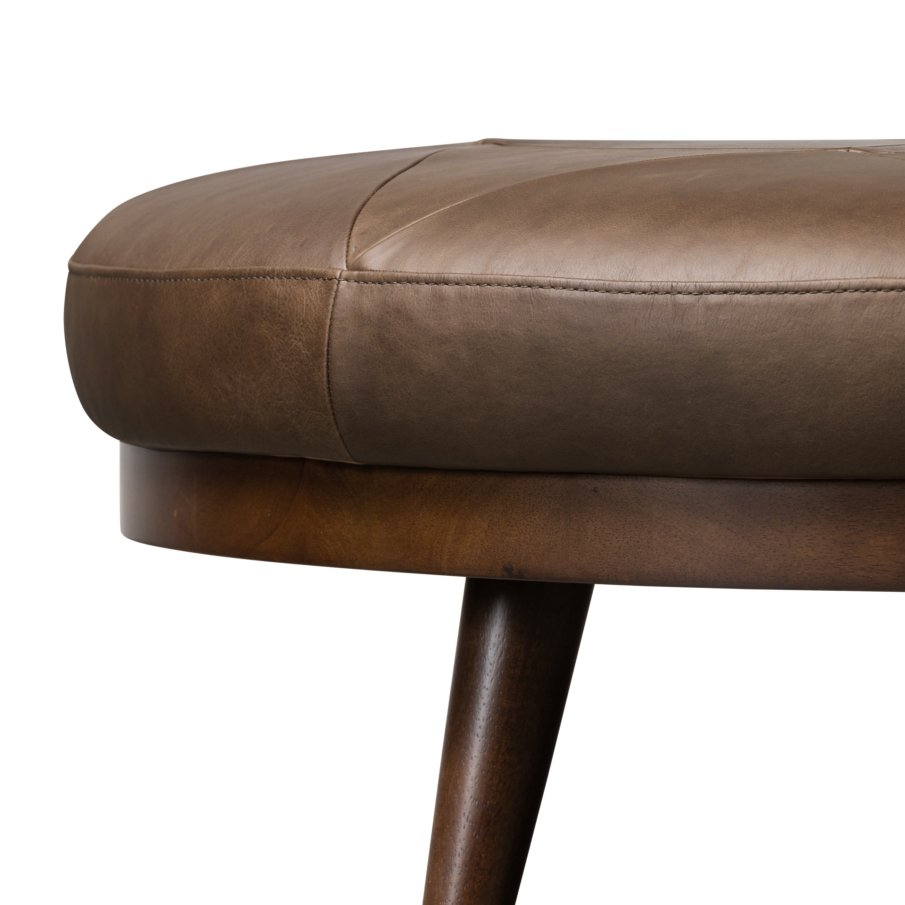 Pouffe en cuir | Marron cacao