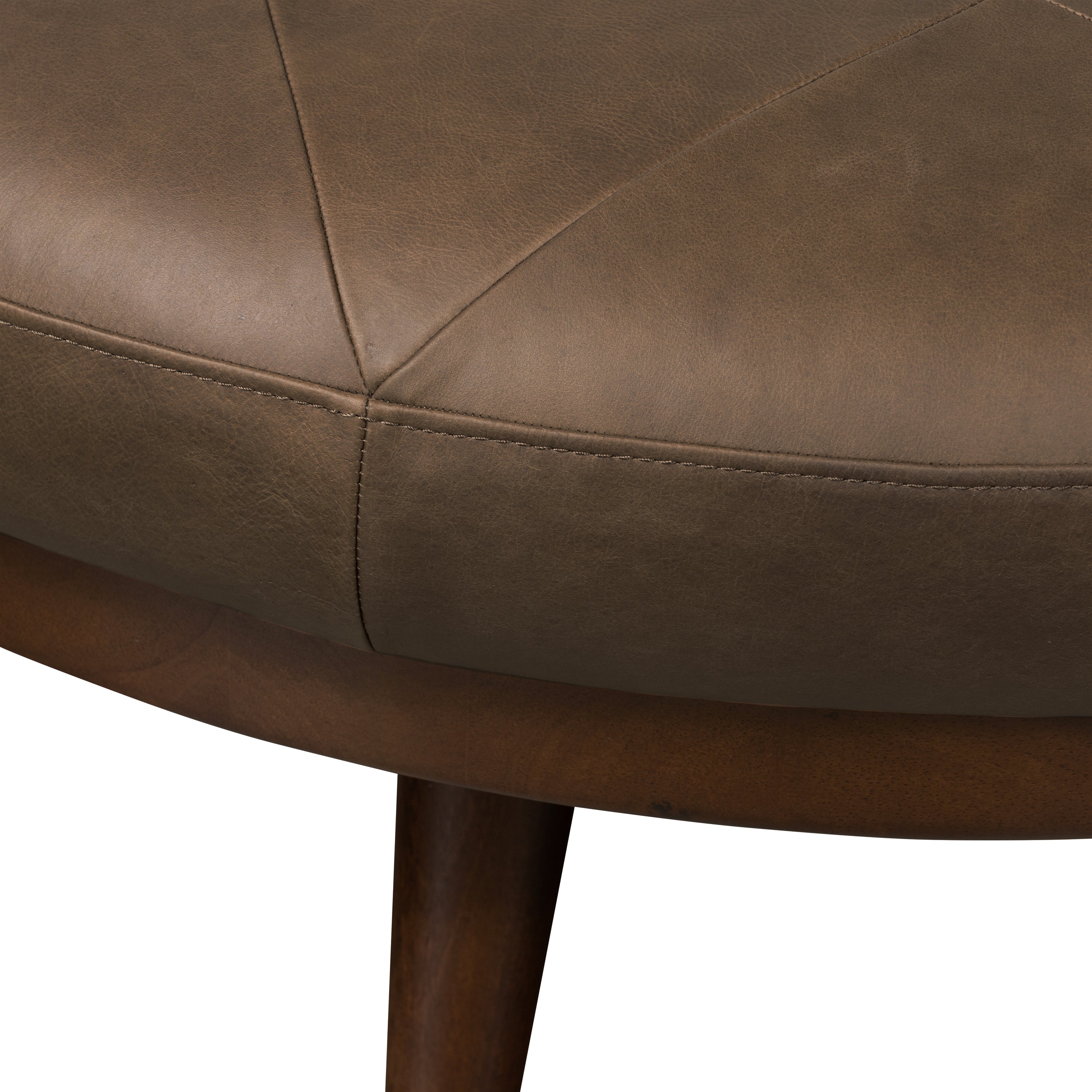 Pouffe en cuir | Marron cacao