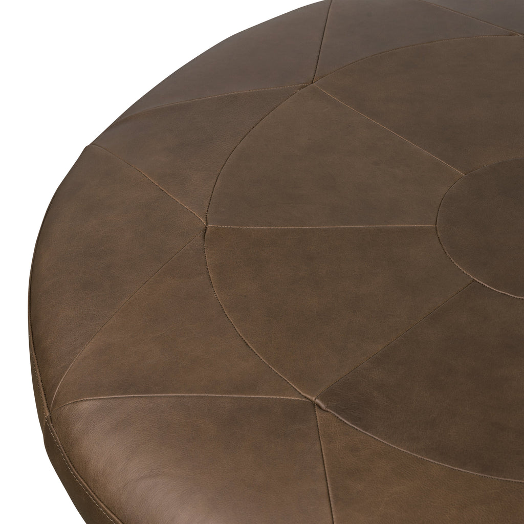 Pouffe en cuir | Marron cacao