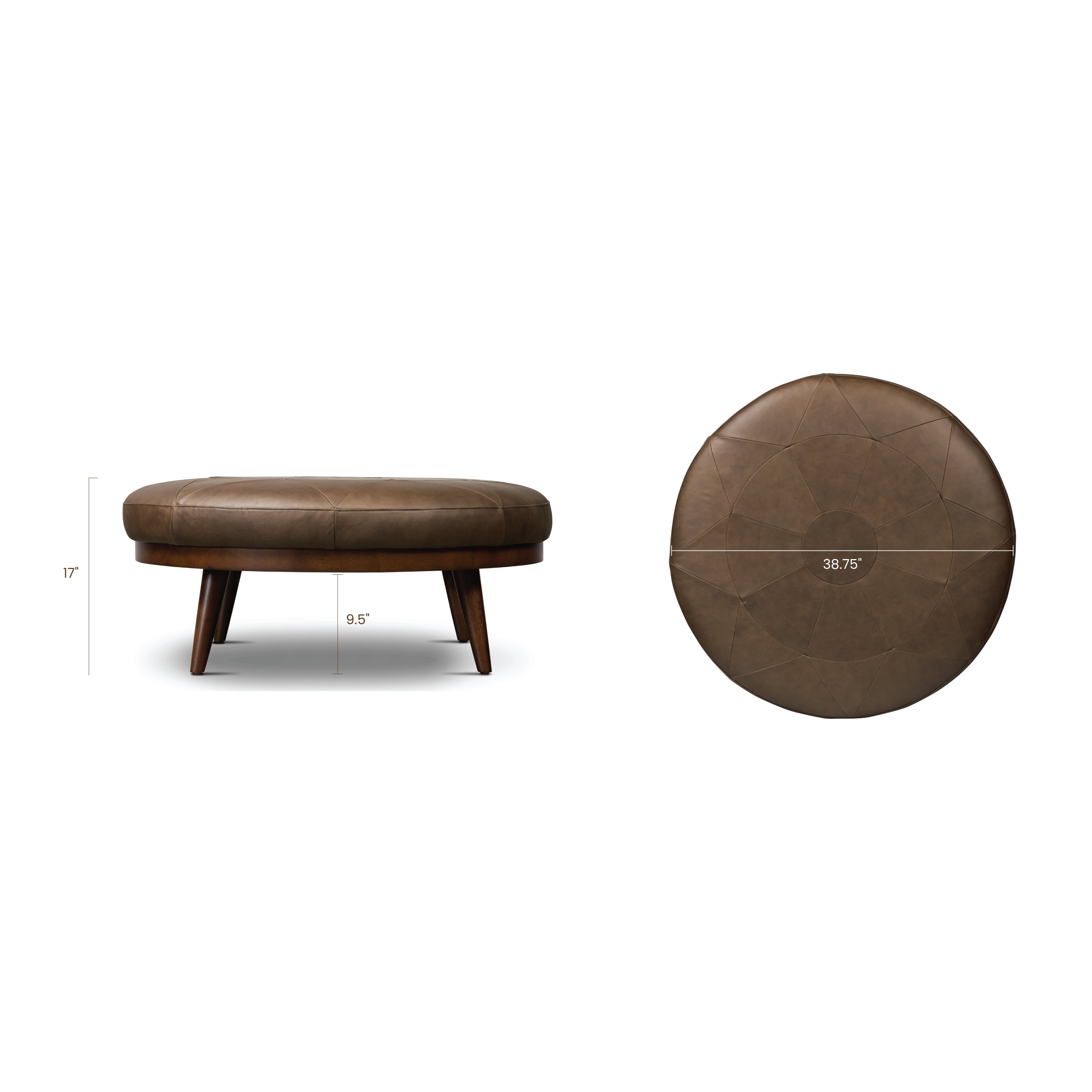 Pouffe en cuir | Marron cacao