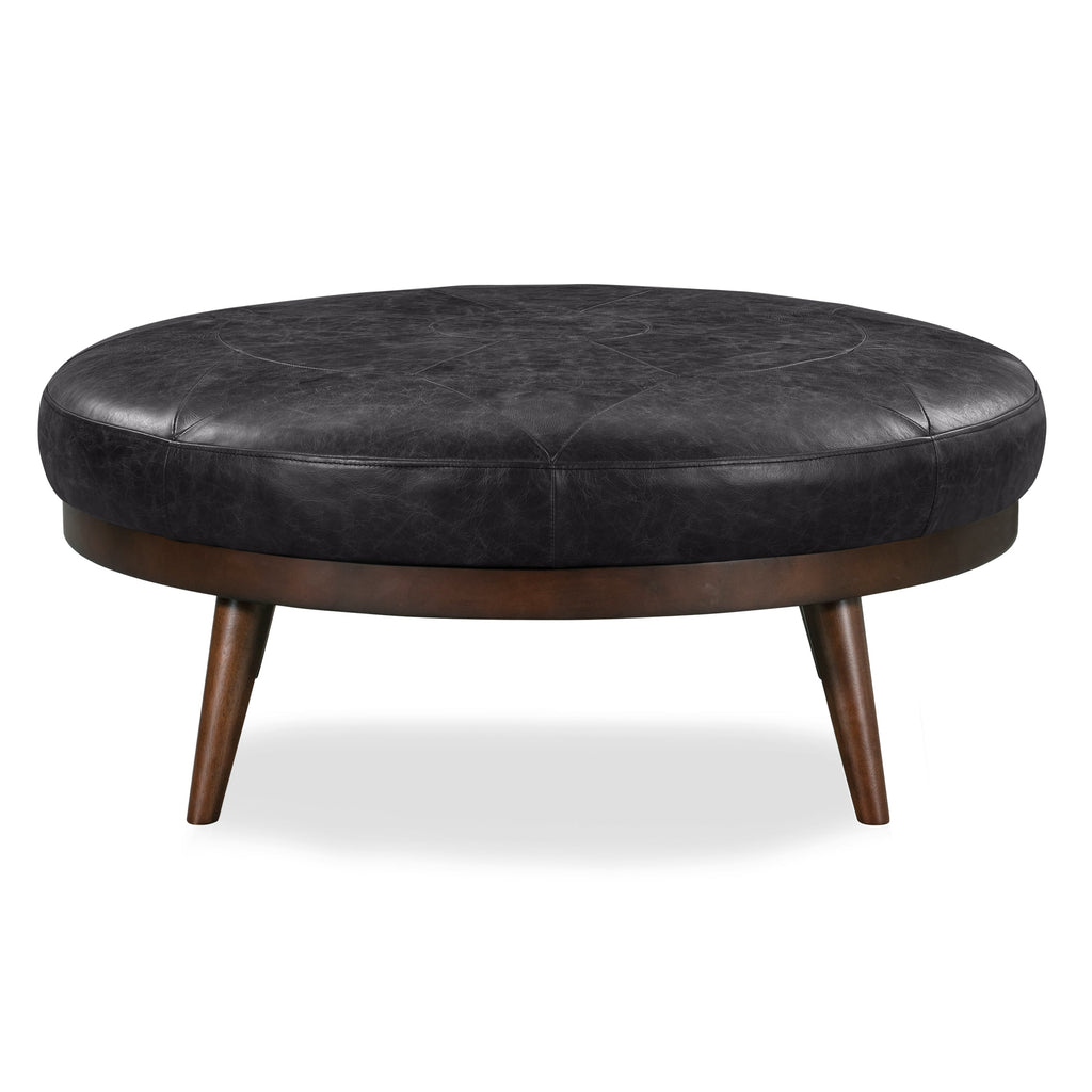 Ottoman en cuir | Noir onyx