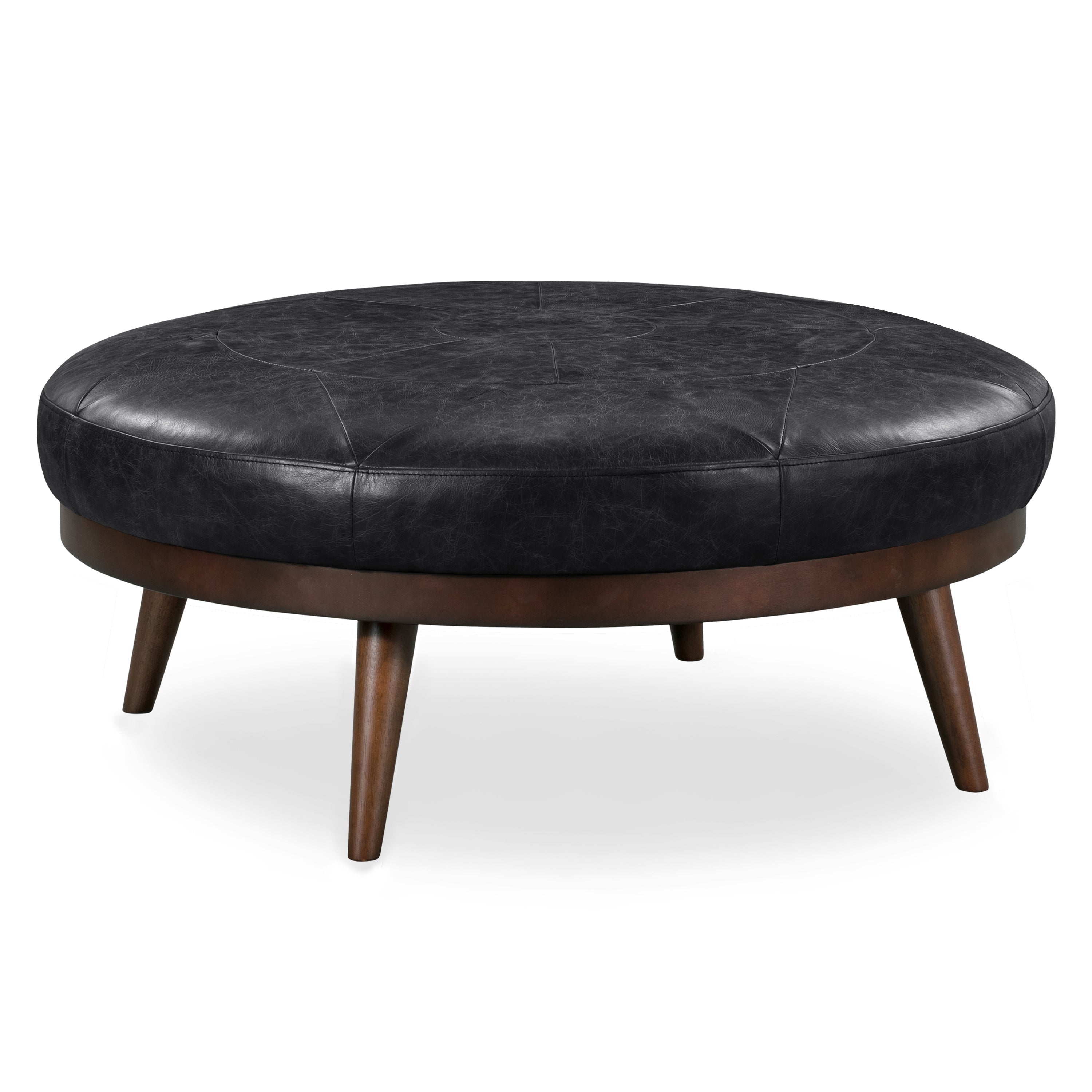 Ottoman en cuir | Noir onyx