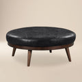 Ottoman en cuir | Noir onyx