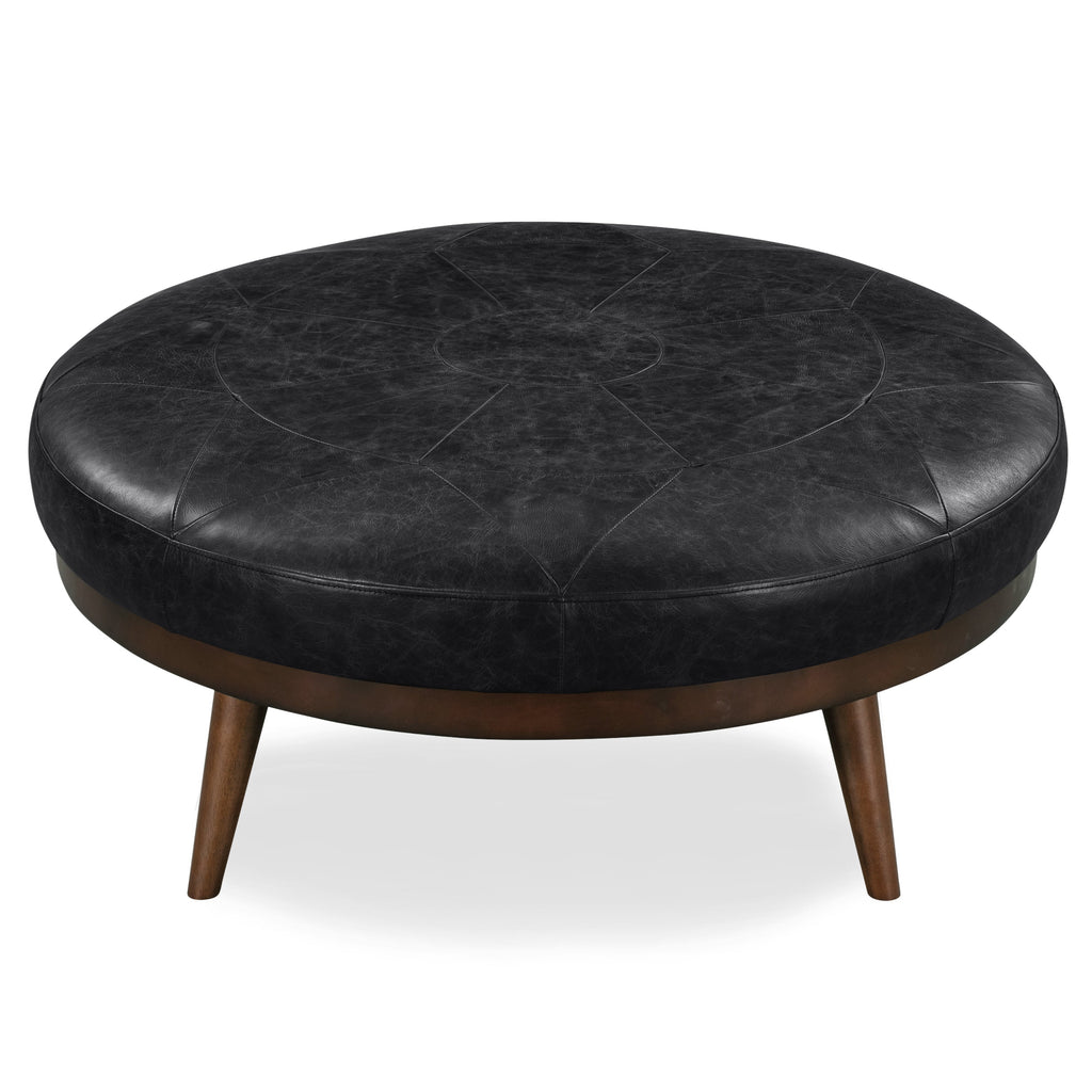 Ottoman en cuir | Noir onyx