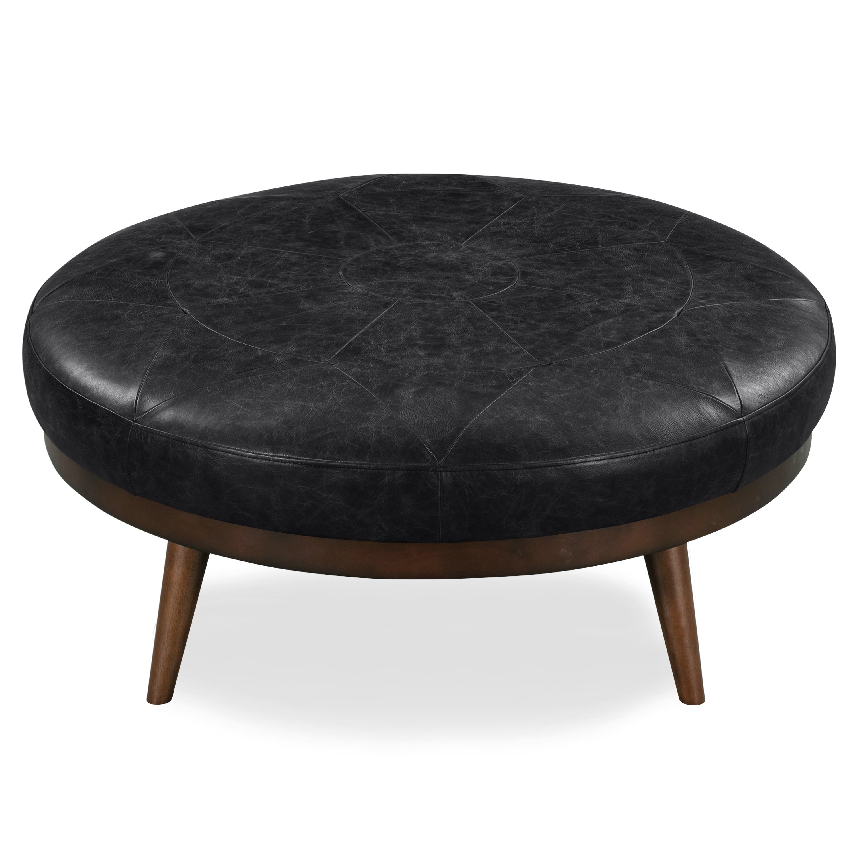 Ottoman en cuir | Noir onyx