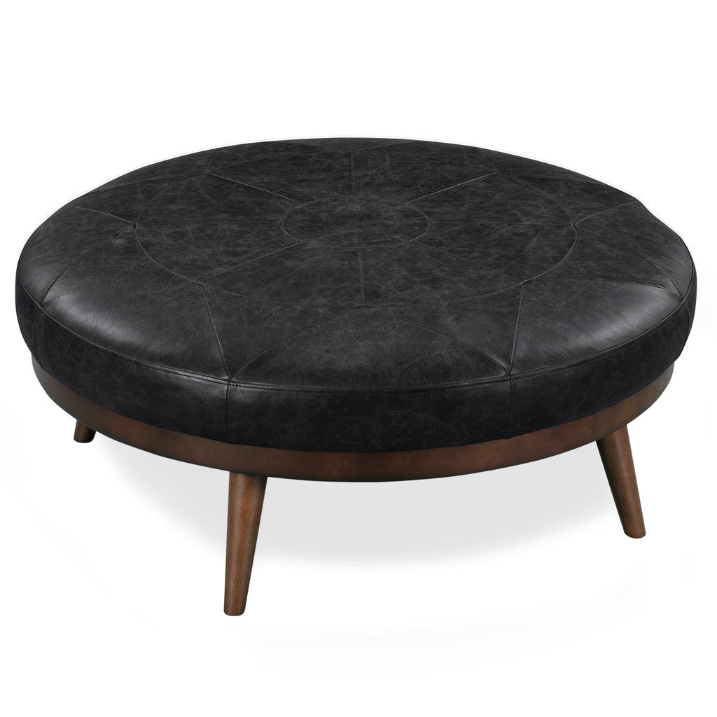Ottoman en cuir | Noir onyx