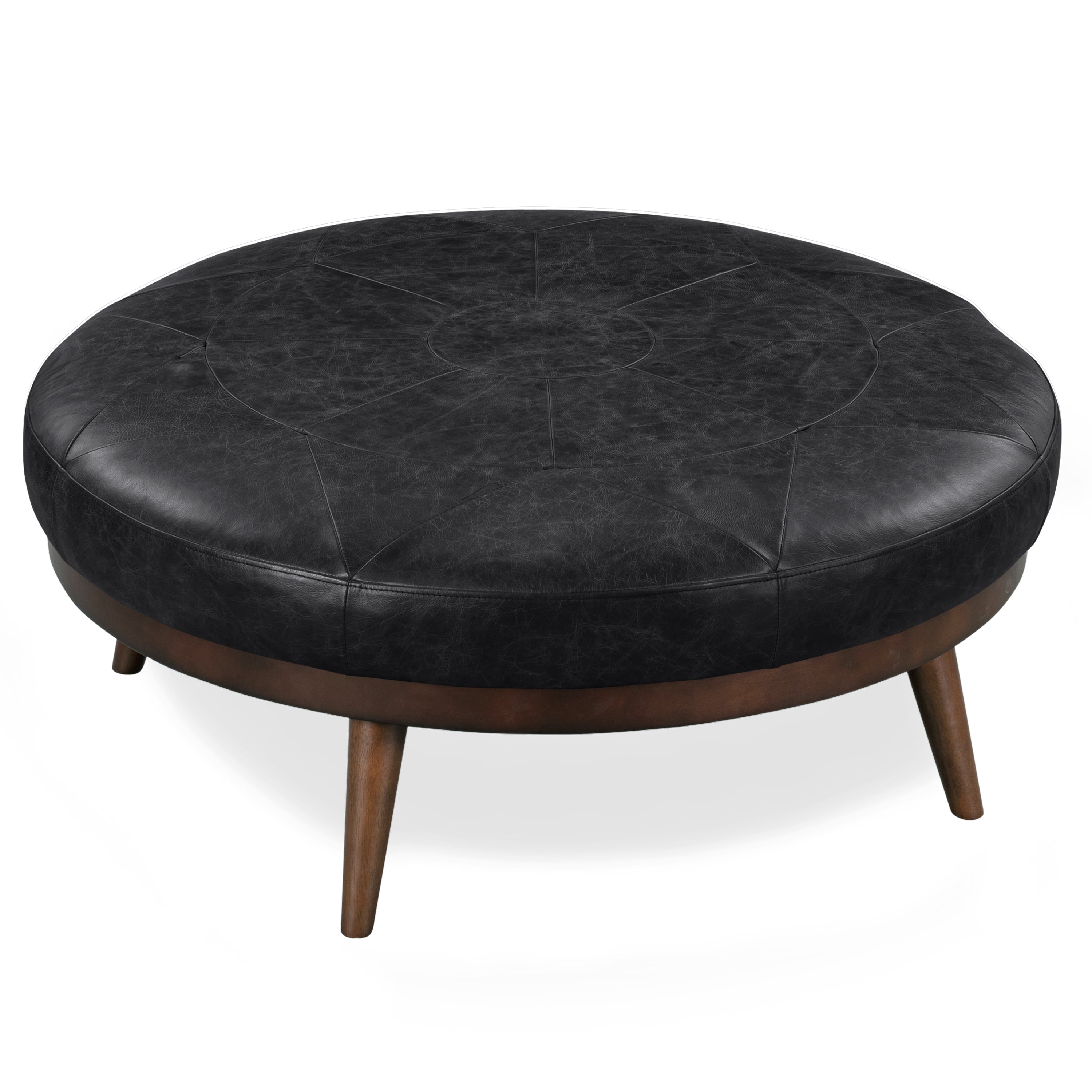 Ottoman en cuir | Noir onyx