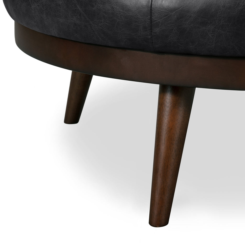 Ottoman en cuir | Noir onyx