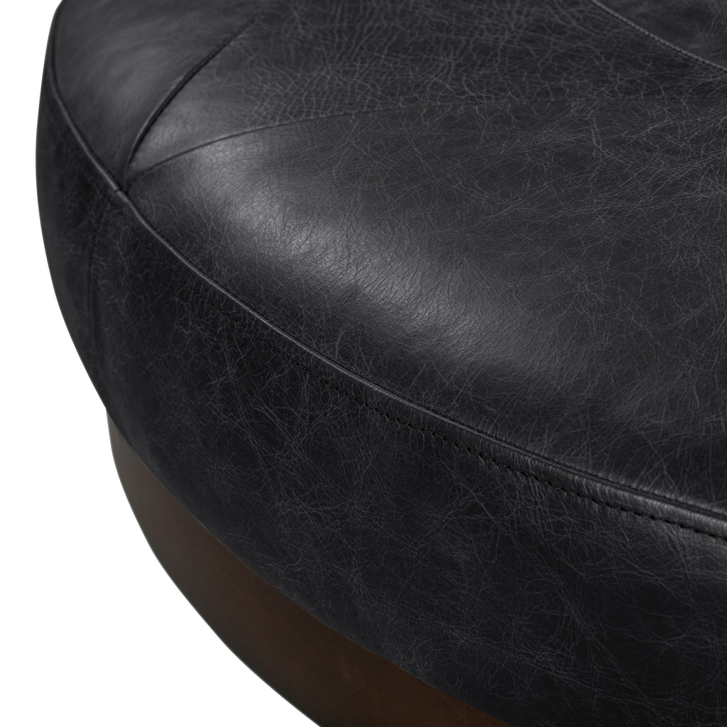 Ottoman en cuir | Noir onyx