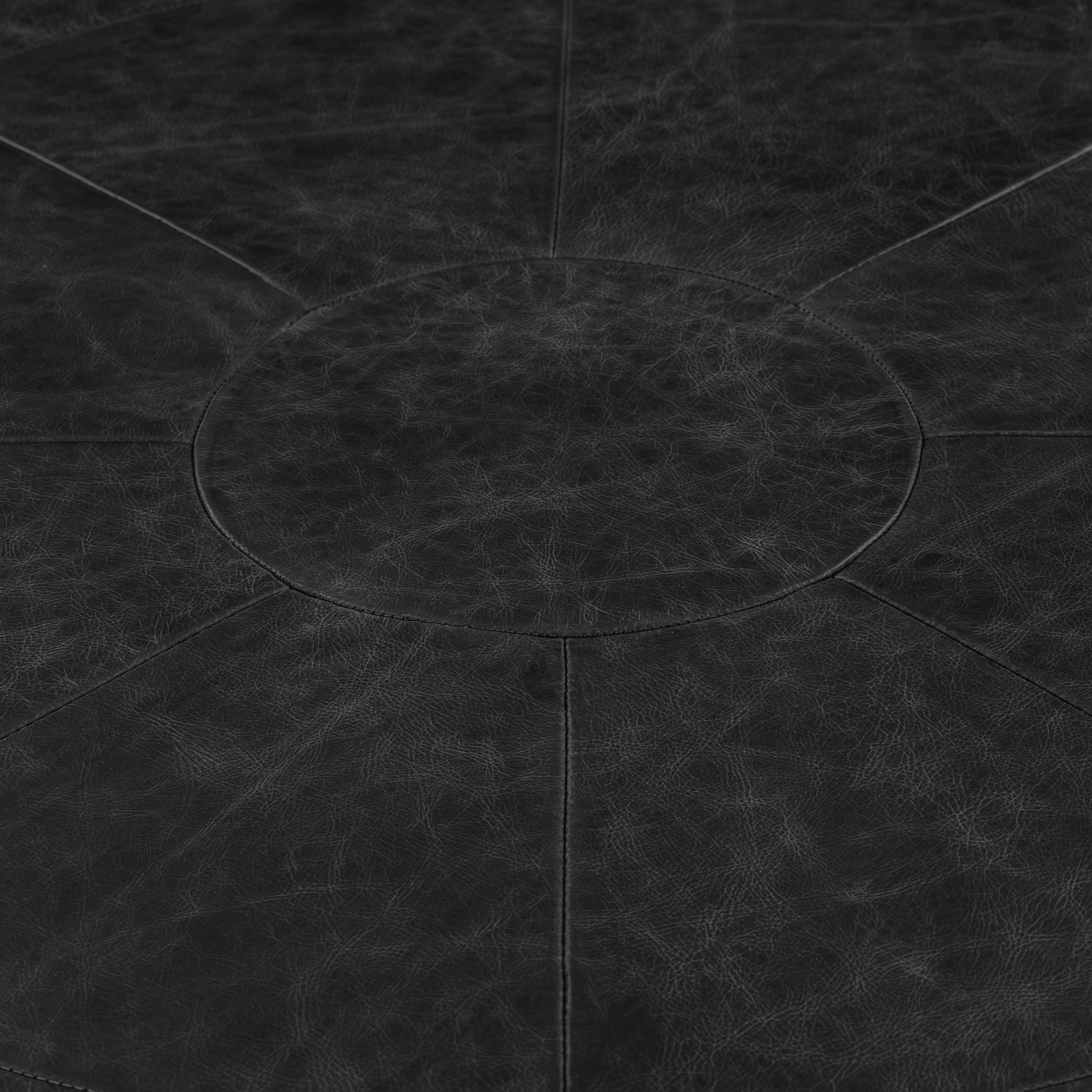 Ottoman en cuir | Noir onyx