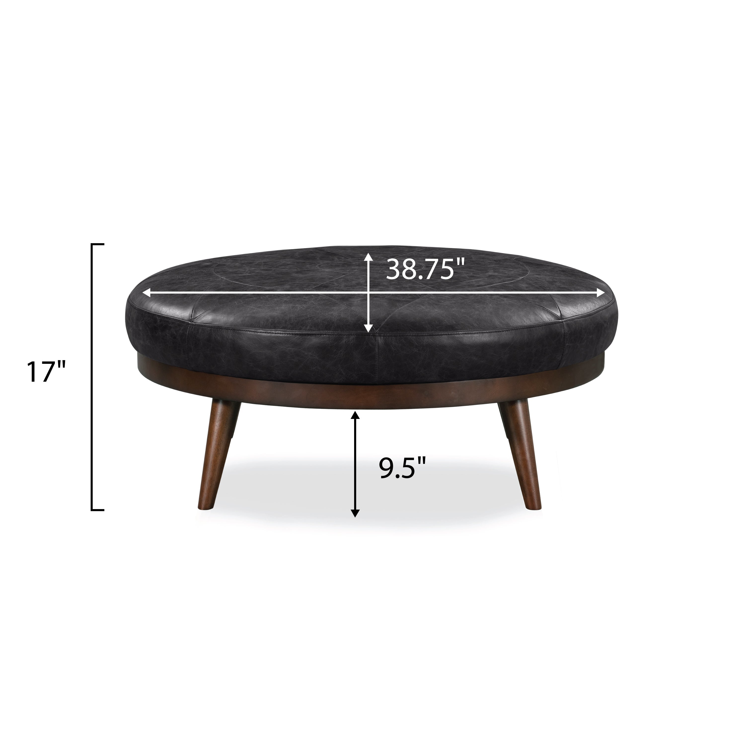 Ottoman en cuir | Noir onyx