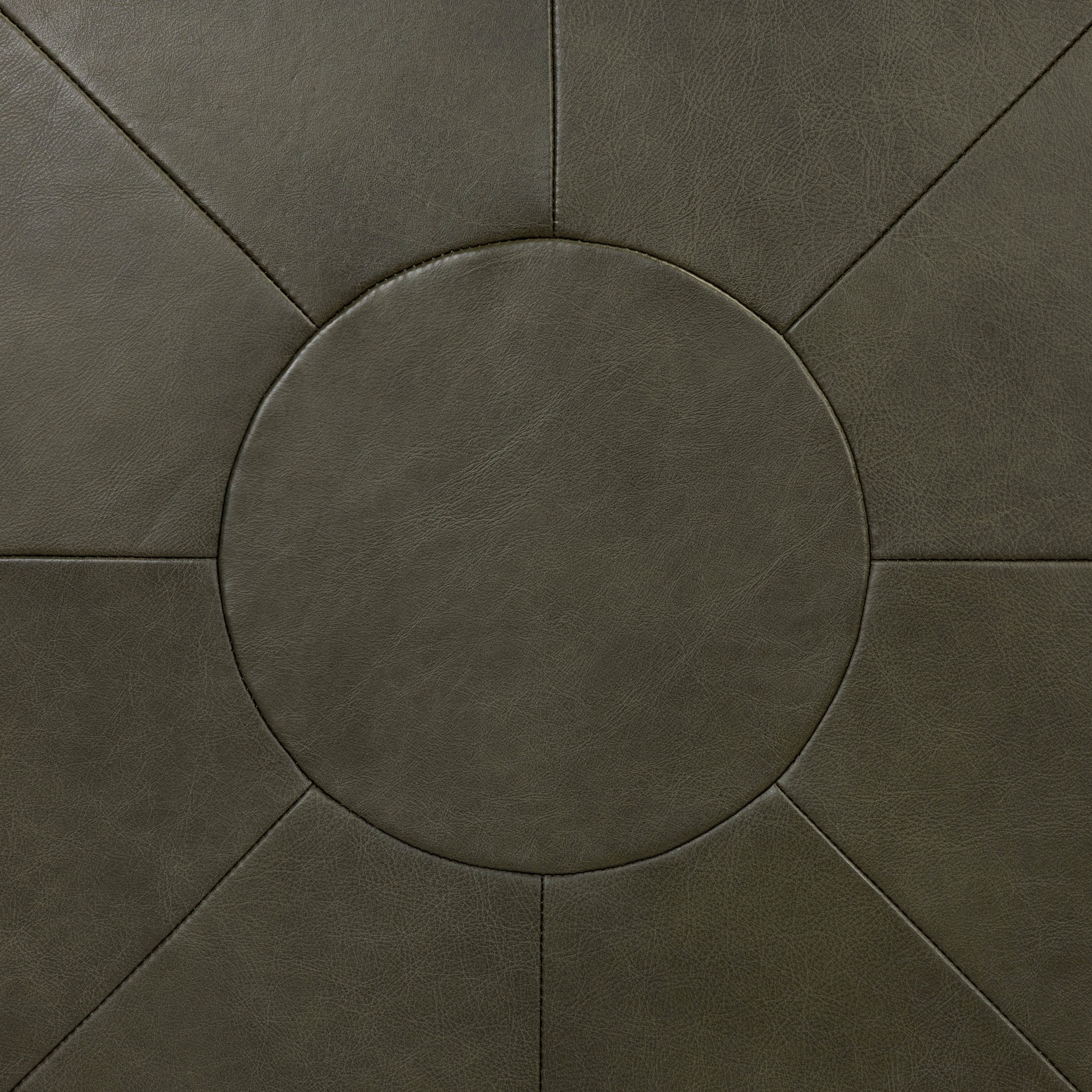 Pouf en cuir | Vert olive
