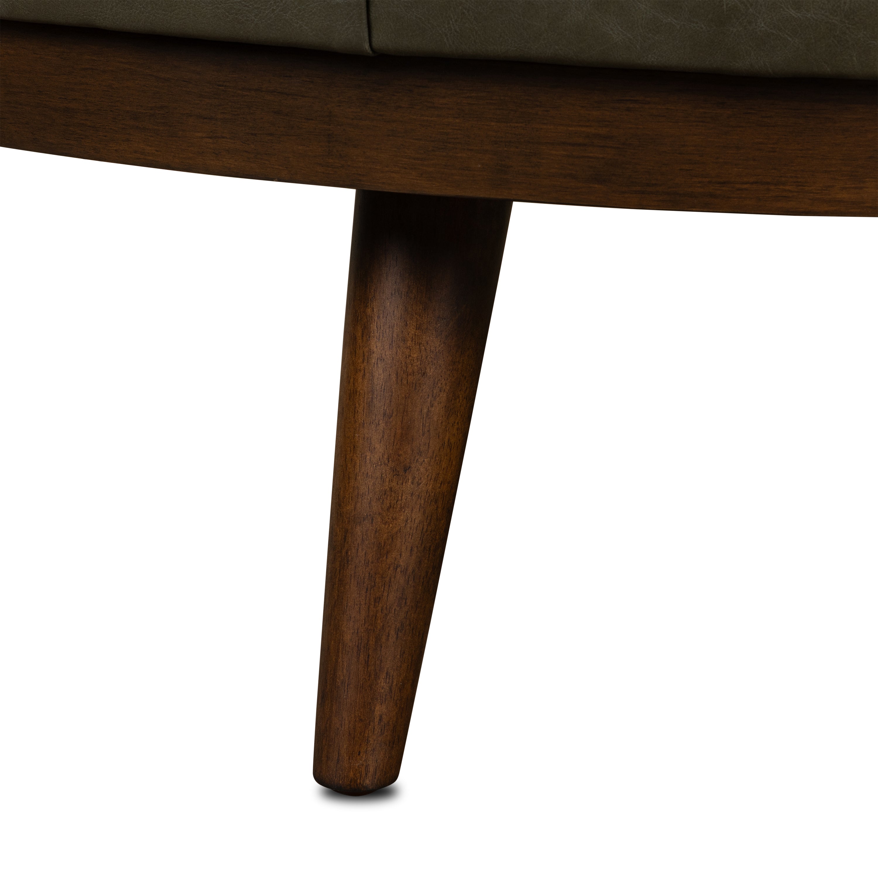 Pouf en cuir | Vert olive