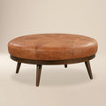 Pouf en cuir | Cognac