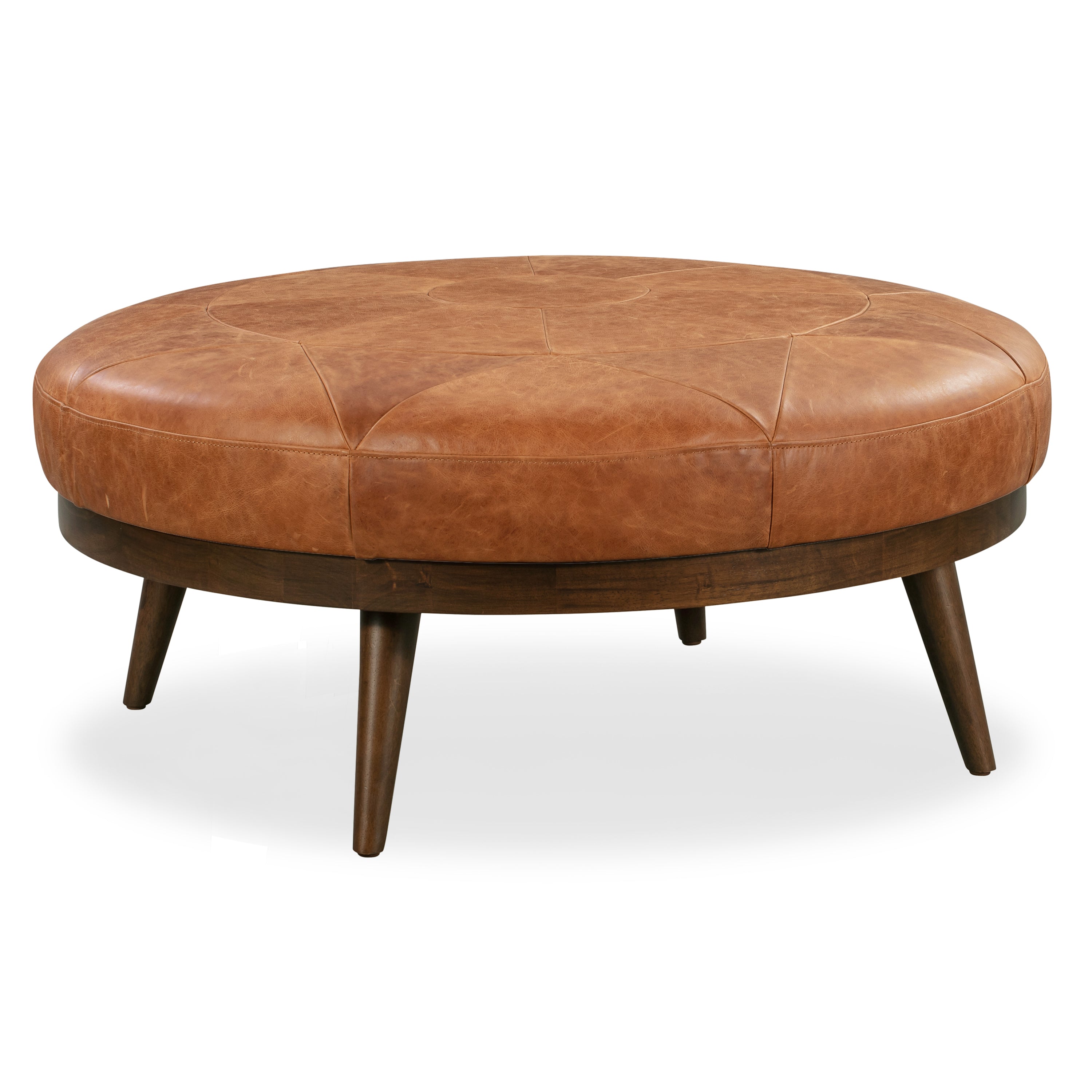 Pouf en cuir | Cognac